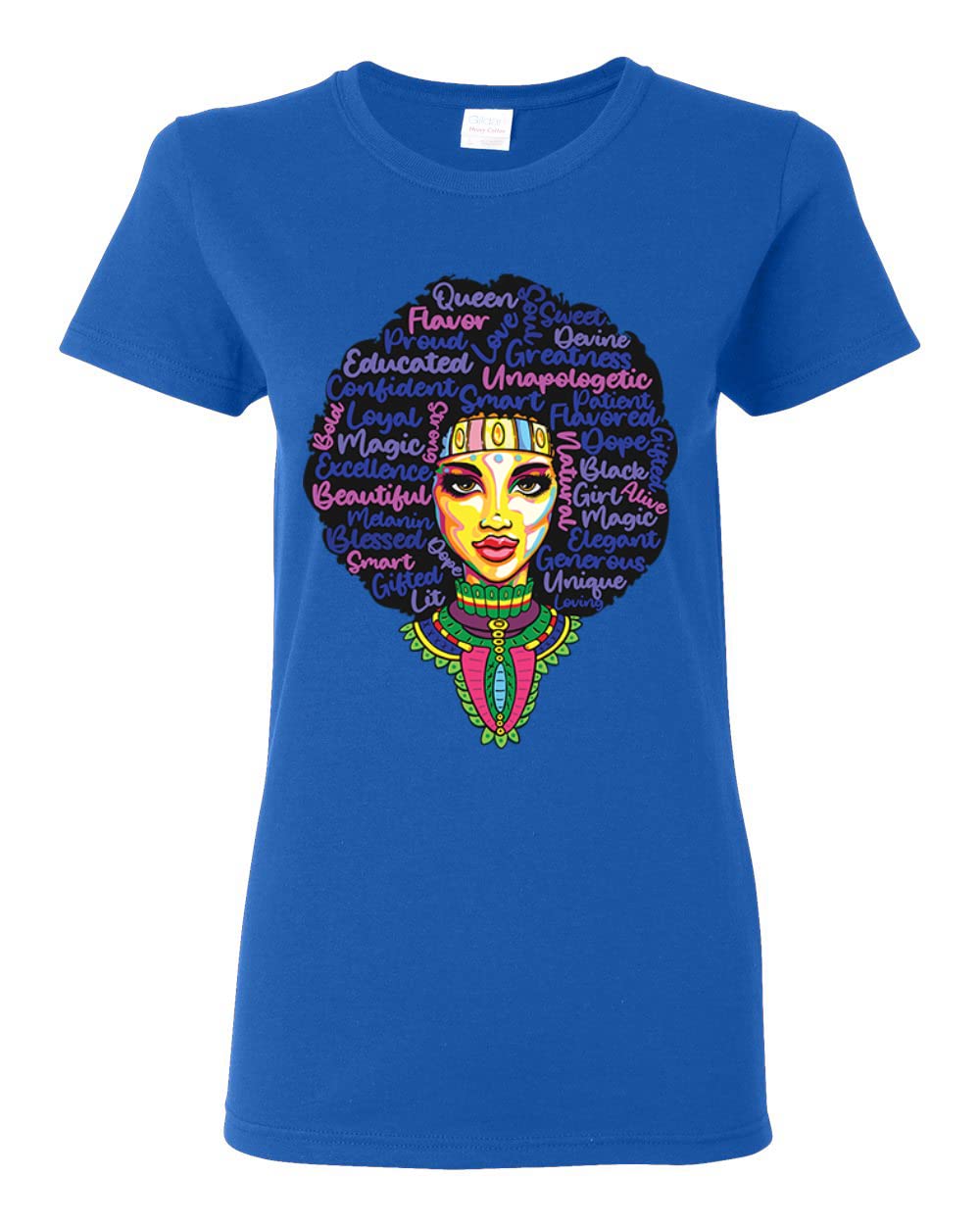 Wild Bobby Queen Bee Strong Black Woman Ethnic Graphic T-Shirt for Women | Afrocentric Fashion | Casual Wear & Empowerment Outfits