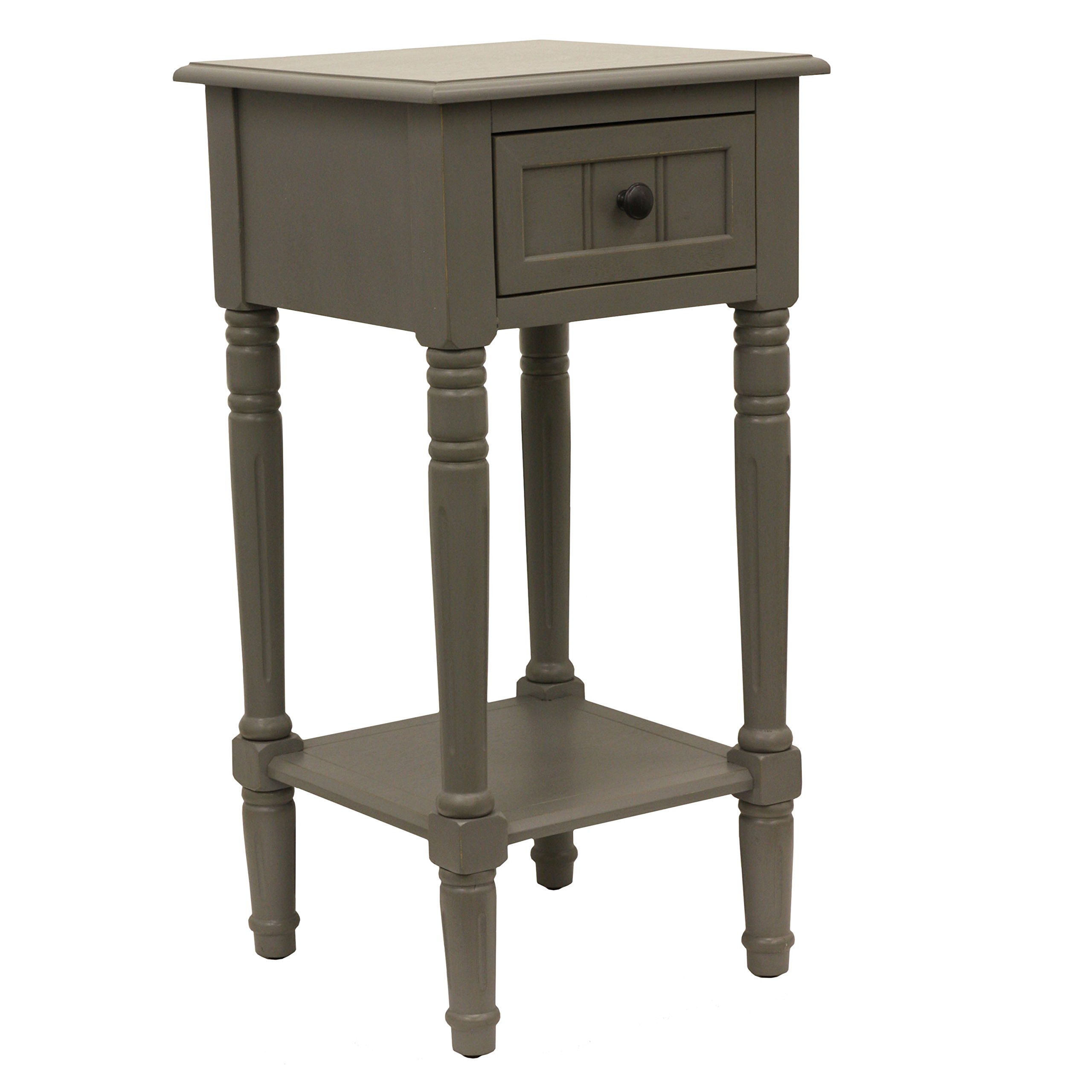 Decor Therapy Simplify 1-Drawer Accent Table with Eased Edge in Grey - Perfect for Living Room, Bedroom or Office Side Table