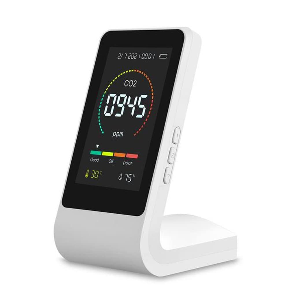3-in-1 Smart CO2 Detector & Air Quality Monitor - Portable Indoor Thermometer Hygrometer for Home, Office, and Baby Room Safety