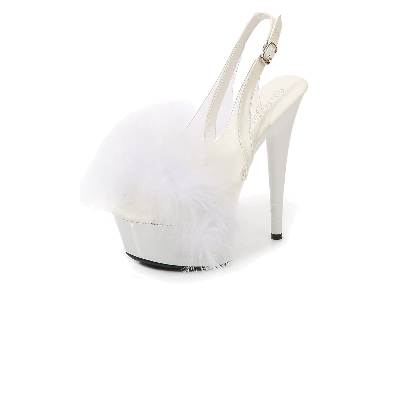 Elegant Women's Heeled Sandals - Slip-On Backless Pumps with Chunky High Heels & Platform for Prom, Party & Dressy Occasions