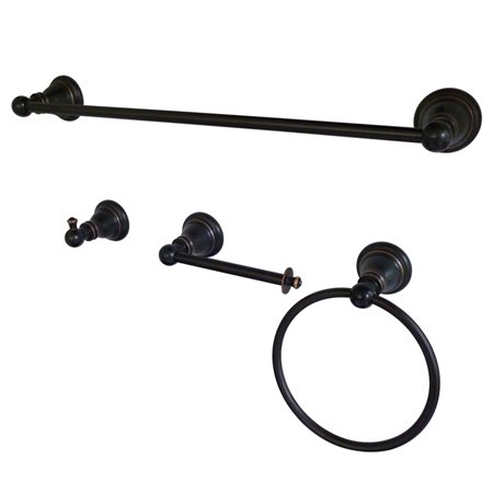 4-Piece American Classic Towel Bar Bathroom Hardware Set - Naples Bronze Finish for Bathroom & Shower Organization