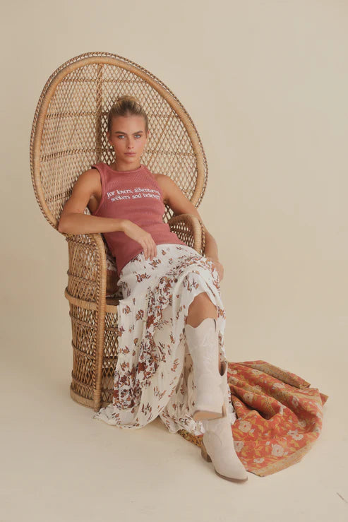 Talisman TA24317 Women's Ribbed Tank Top - Russet Brown for Casual Wear, Date Night & Summer Outfits