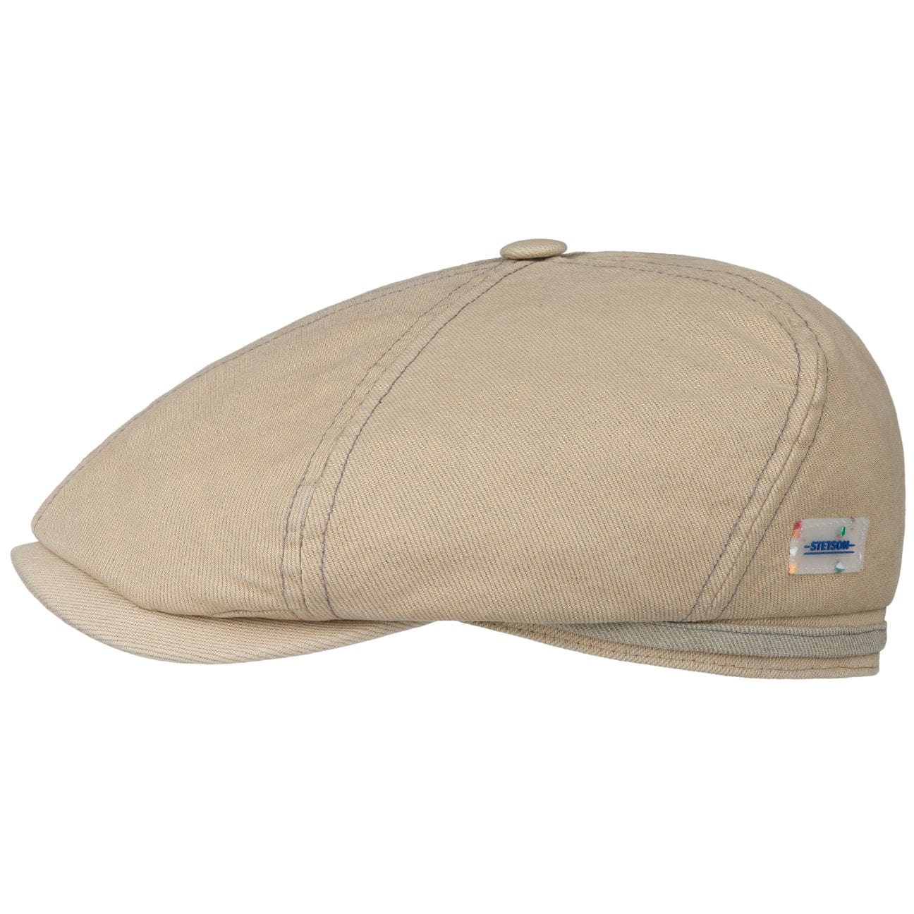Stetson 6-Panel Sustainable Cotton Flat Cap for Men – Eco-Friendly Casual Hat for Outdoor, Golf, and Daily Wear