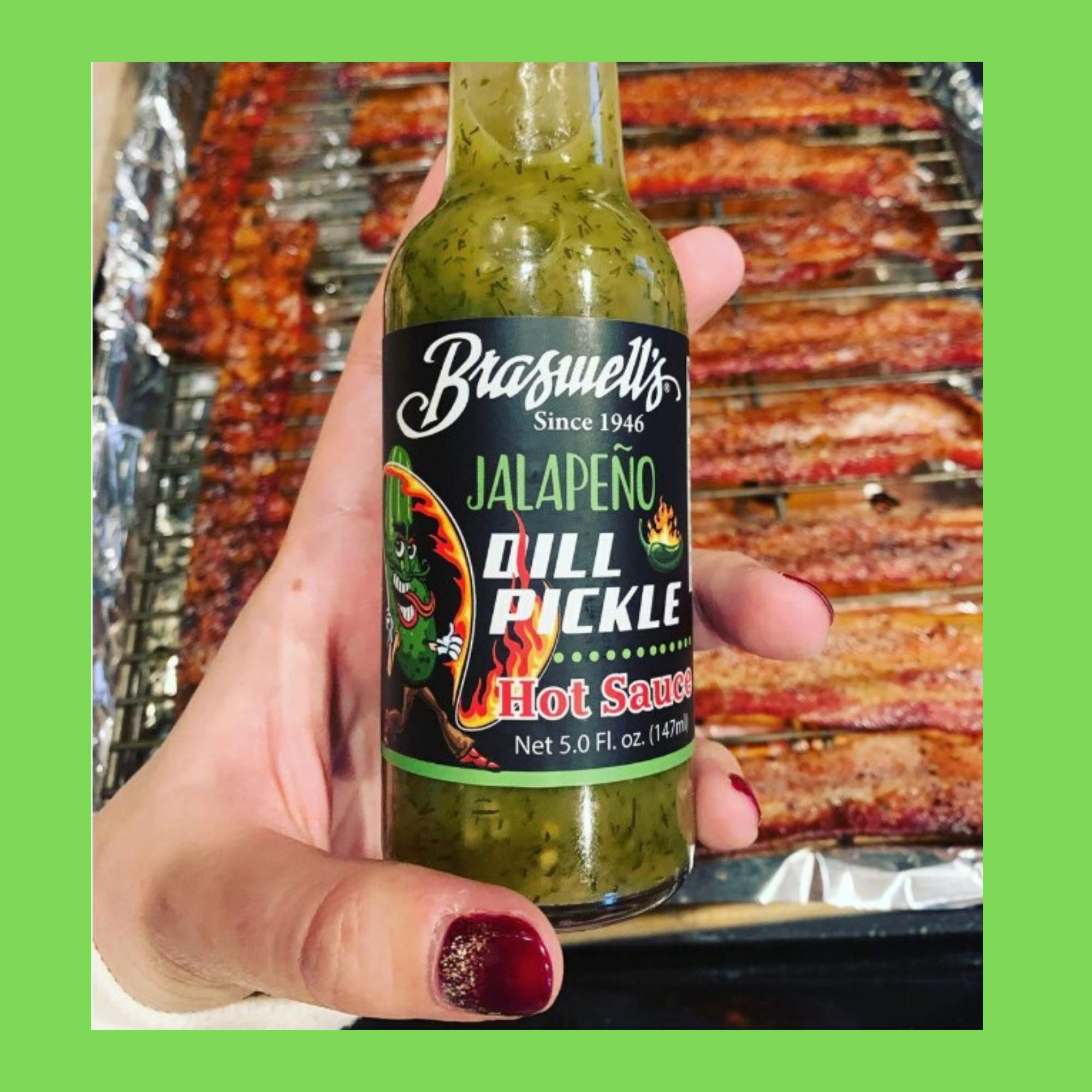 Braswell's Jalapeno Dill Pickle Hot Sauce - 5oz Bottle | Spicy Pickle Flavor | Perfect for Burgers, Tacos & Bloody Marys | Gluten-Free & Vegan Friendly