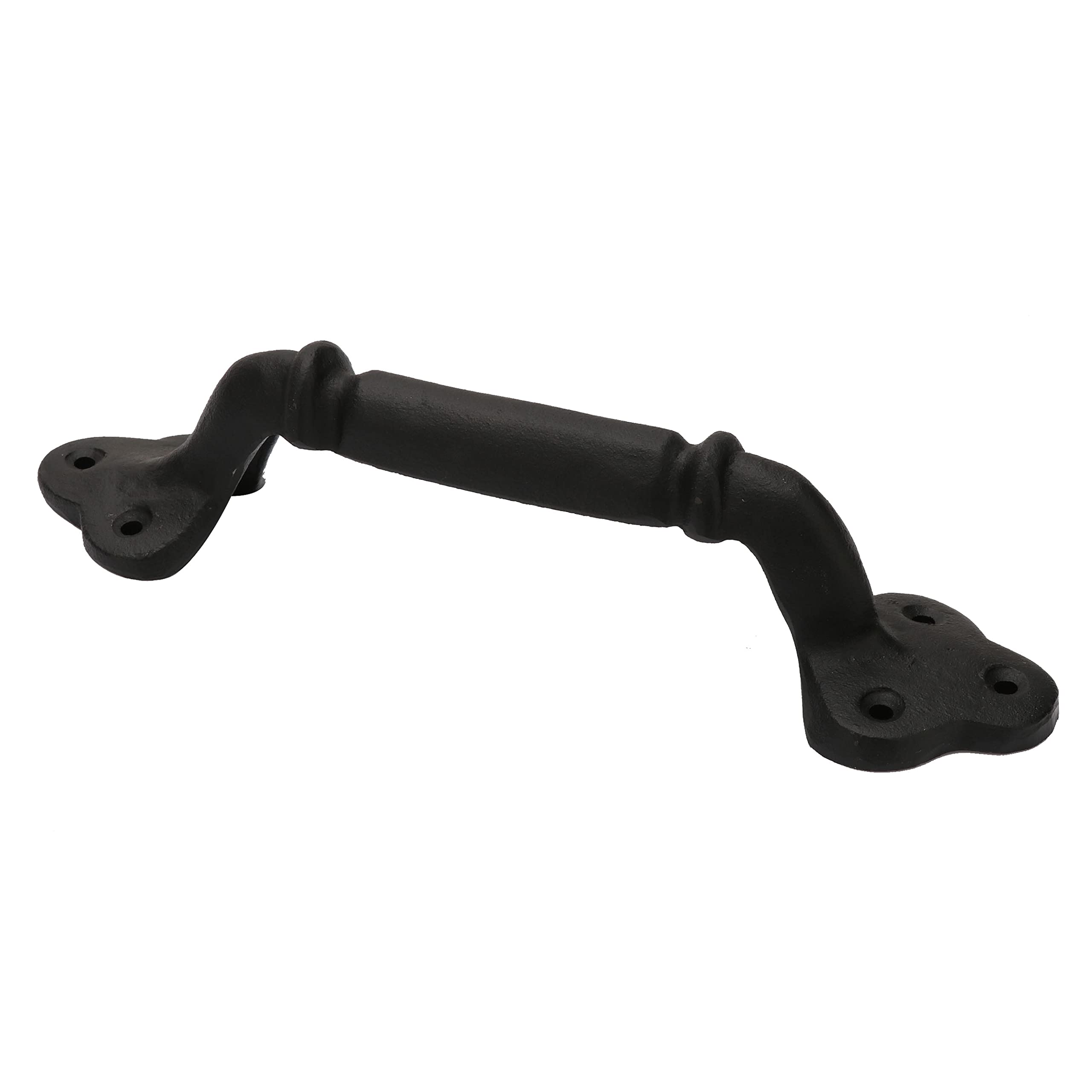 Heavy Duty Industrial Pipe Style Cast Iron Handle - 22.5cm (8.86 Inch) Black Metal Cabinet Pull for Vintage Furniture, Barn Doors & DIY Projects