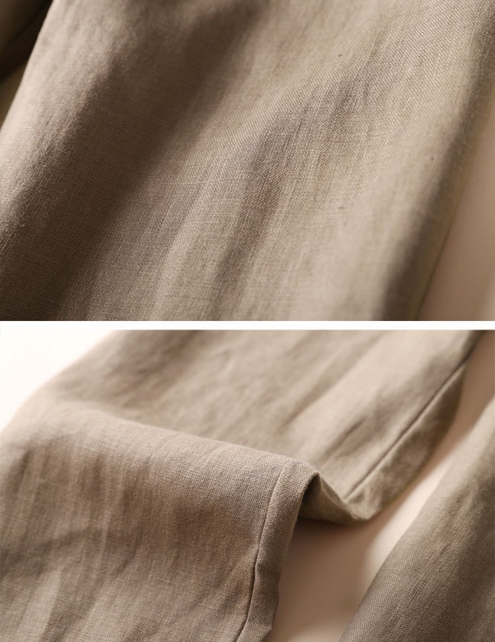 IXIMO Women's Tapered Linen Pants - 100% Breathable Drawstring Elastic Waist Ankle-Length Casual Pants | Perfect for Office, Travel & Summer Outfits