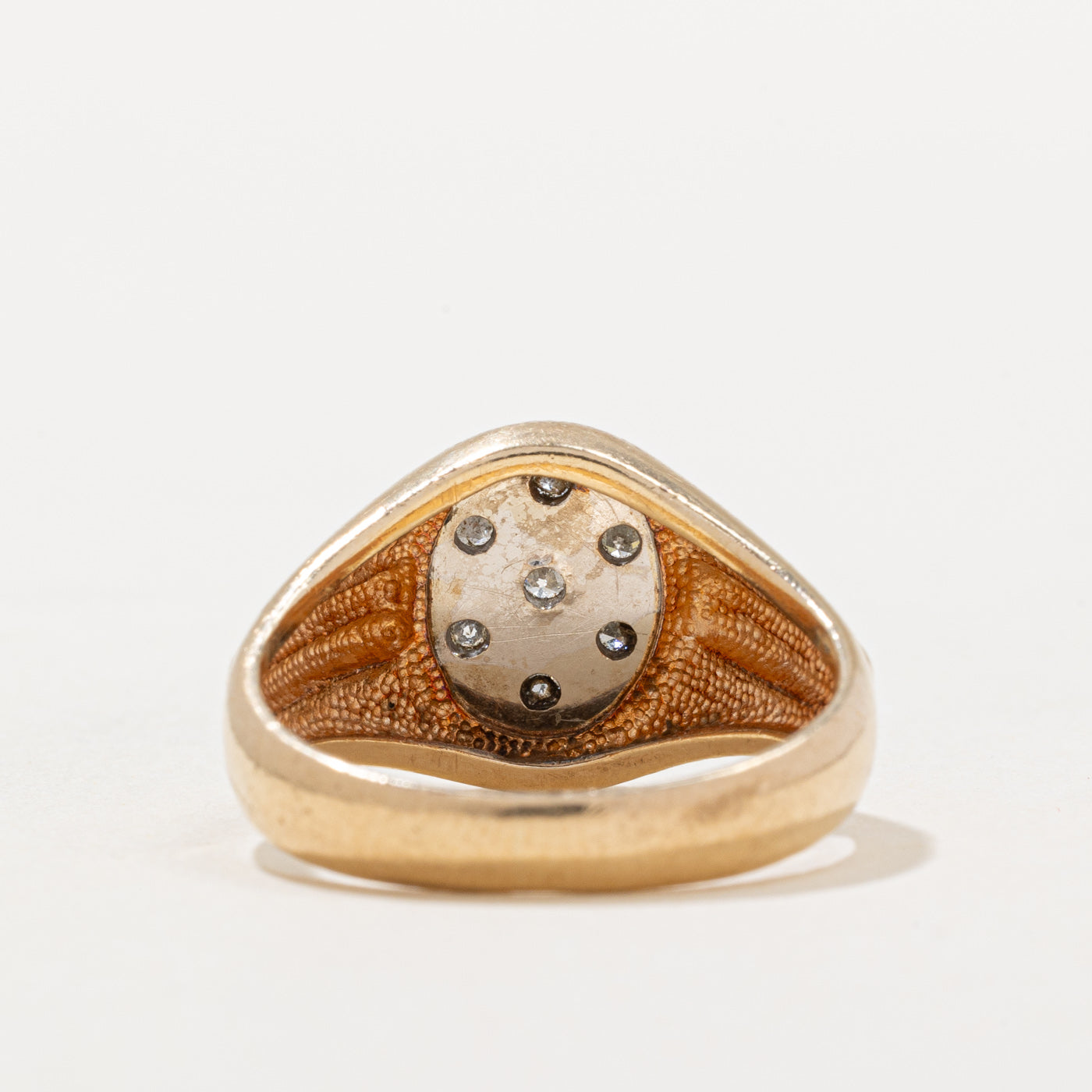 Pave Set Diamond Oval Signet Ring - 0.25ctw, Size 8.75 - Elegant Jewelry for Women, Perfect for Weddings, Anniversaries & Special Occasions