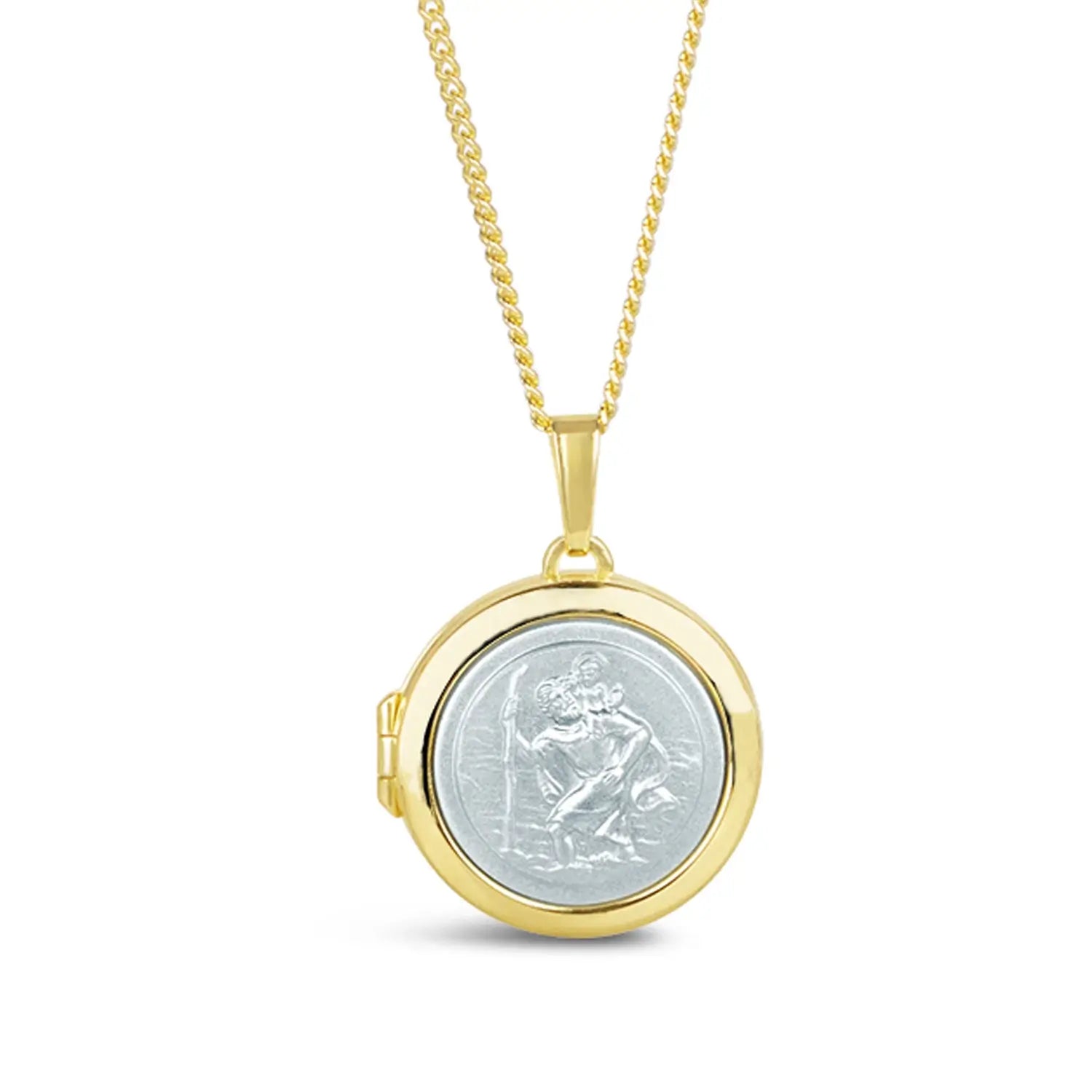 St. Christopher Pendant Necklace for Men - 14K Gold & Sterling Silver Religious Jewelry - Perfect for Travel Protection & Gifts
