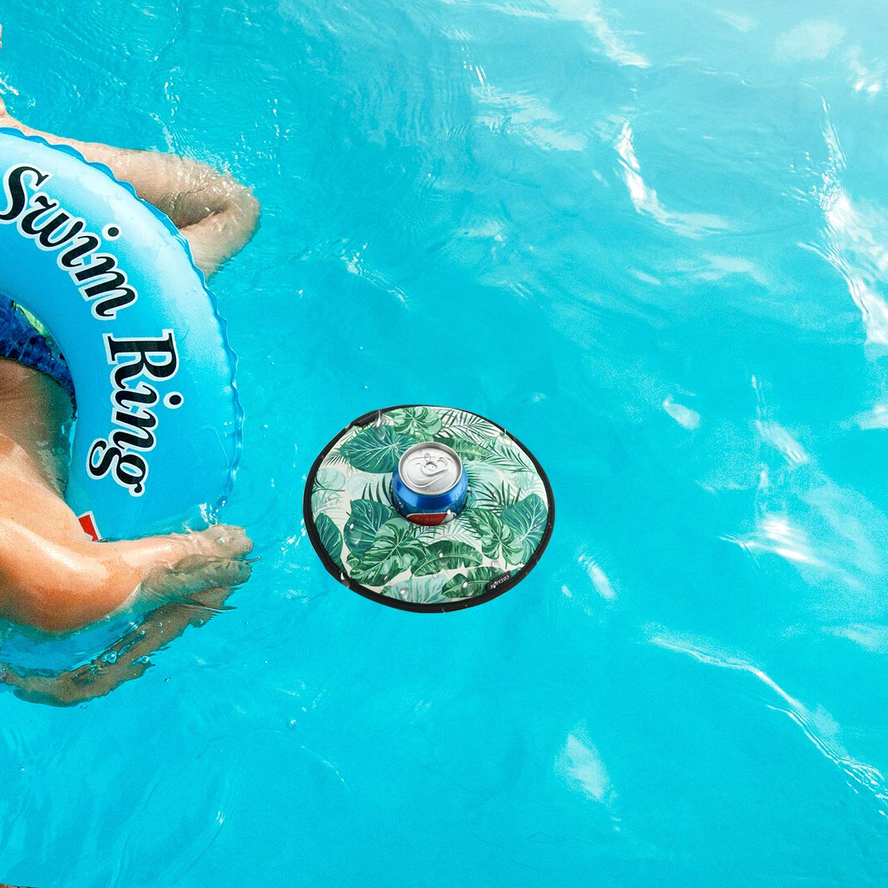 Neoprene Floating Drink Holder - 2 Pcs Medium Size Pool Cup Coasters, Beverage Float for Pool Party, Hot Tub, Beach, Boat, Lake & Summer Outdoor Water Fun
