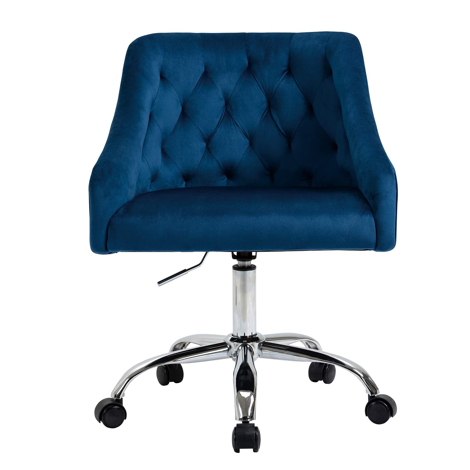 Premium Velvet Office Chair - 360° Swivel Adjustable Desk Chair with Arms, Ergonomic Home Office Chair for Workstation, Living Room & Bedroom | Modern Accent Chair for Comfortable Working & Relaxing (Blue)