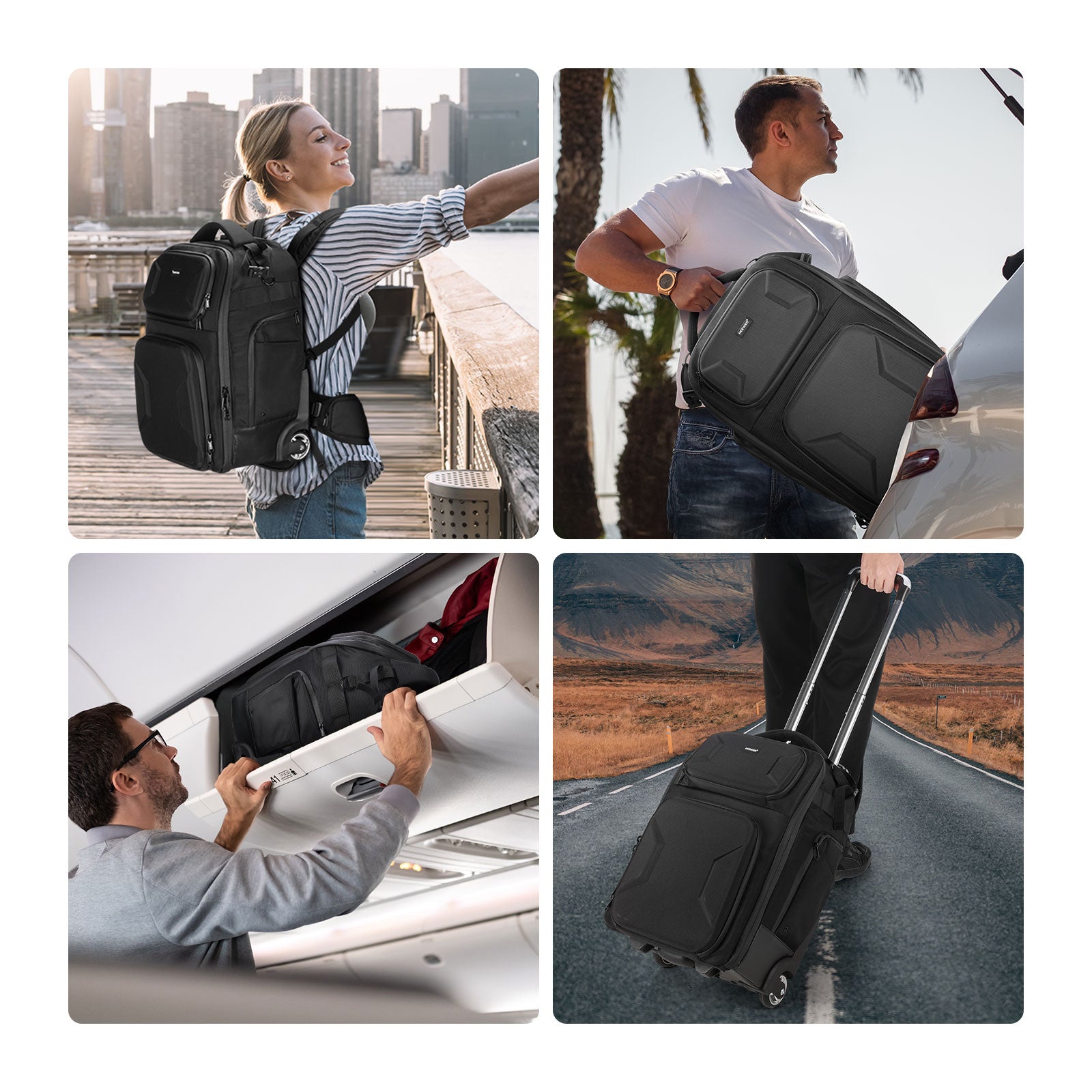 NEEWER PB027 Professional Camera Roller Bag - Waterproof Carry On Luggage for DSLR, Mirrorless Cameras & Accessories - Perfect for Travel, Photo Shoots & Airplane Use