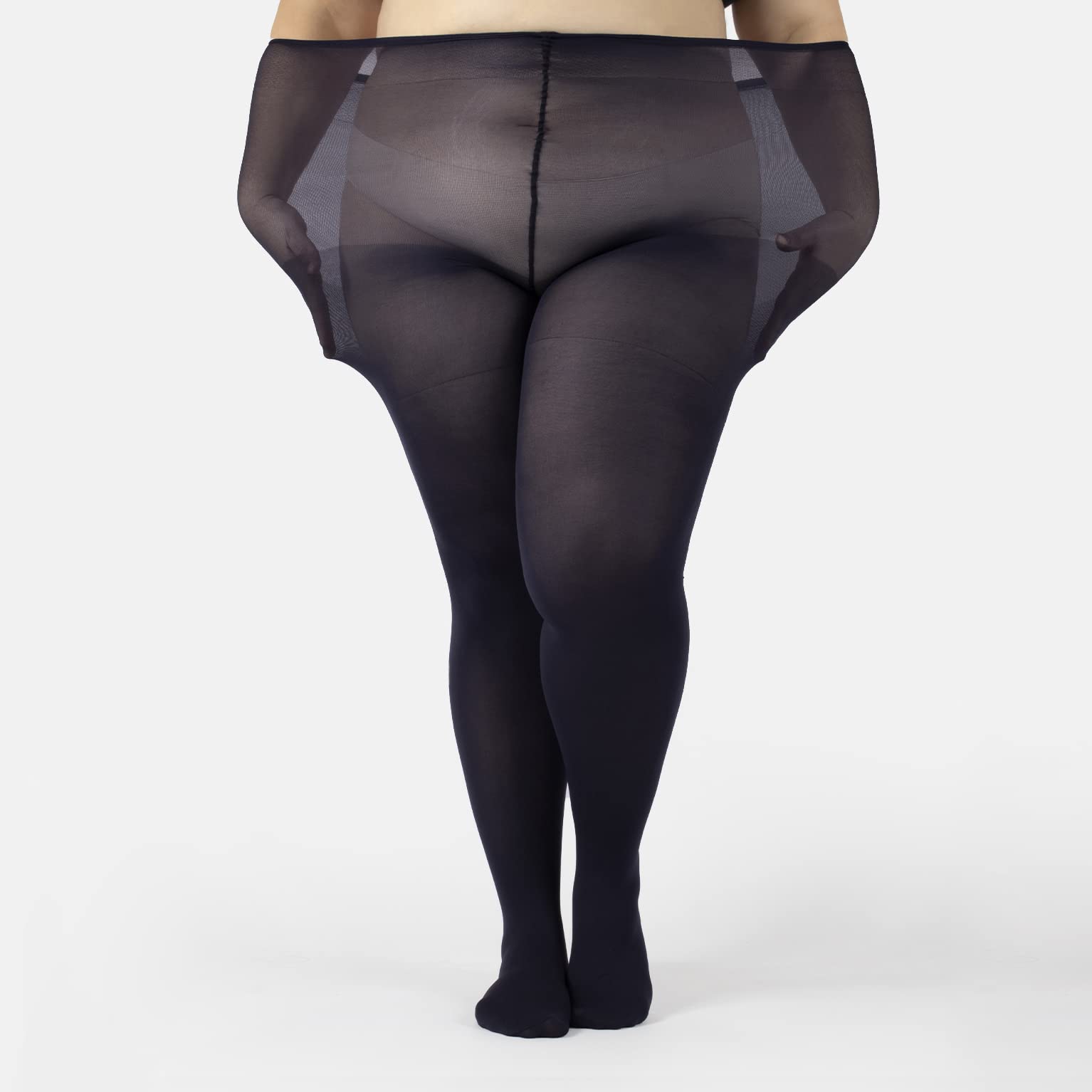 CALZITALY Anti-Chafing Opaque Tights 60 DEN Plus Size L-4XL Black | Italian Hosiery for Comfort & Style