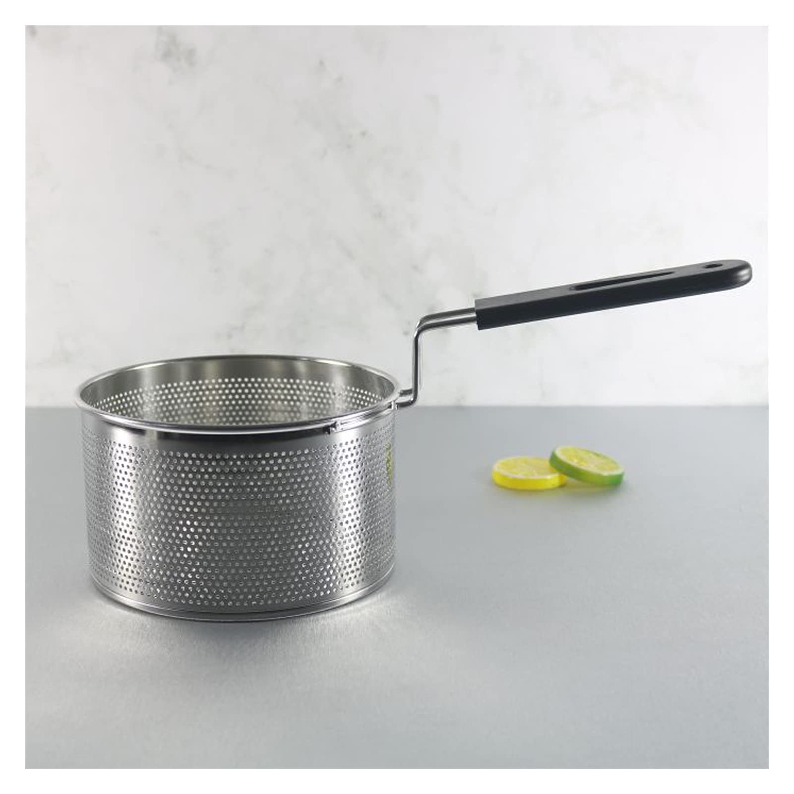 Stainless Steel Deep Fry Basket - Small Round Household Frying Filter Net for French Fries, Chicken Nuggets, Noodles - Perfect for Home Kitchen & Restaurant Use