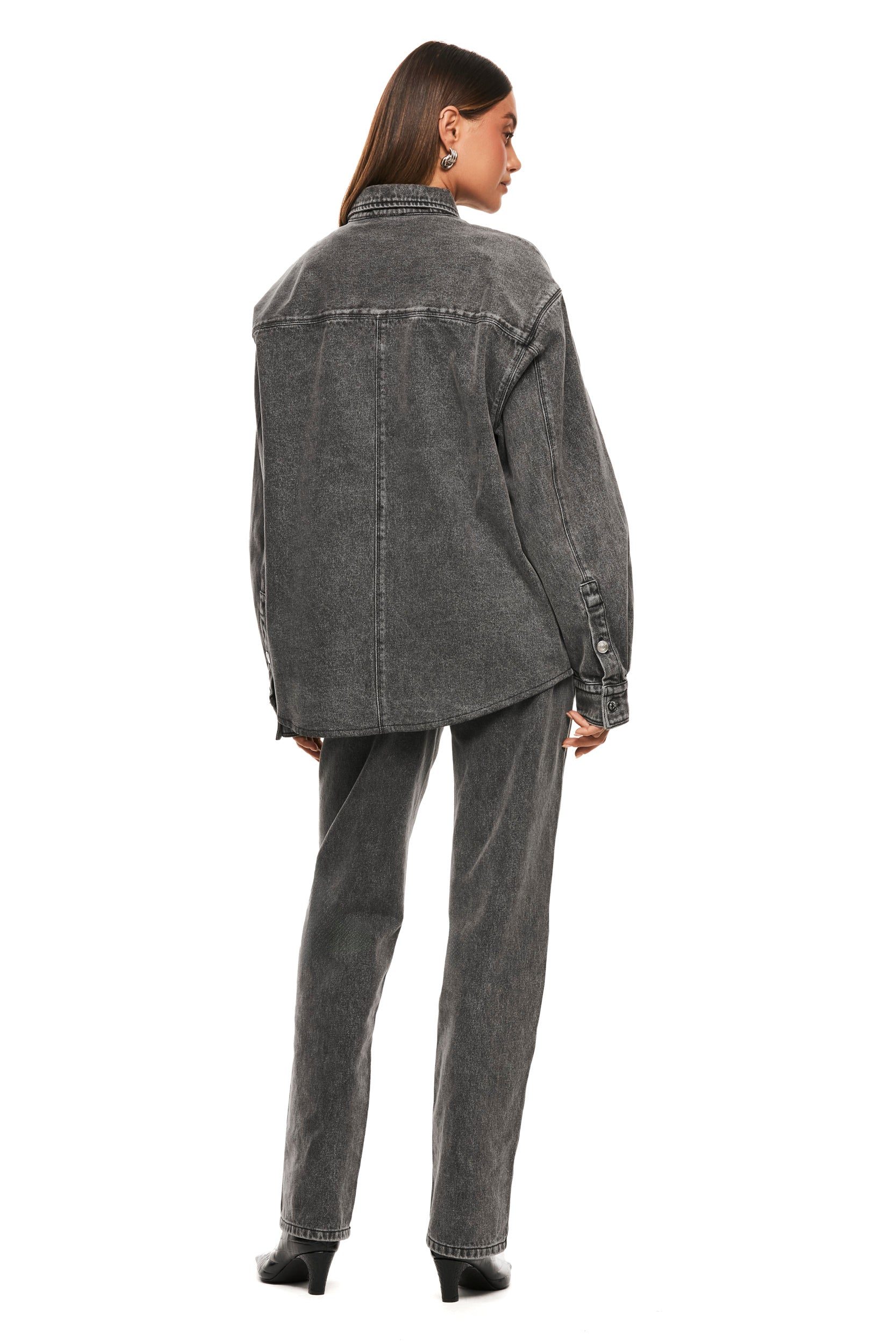 The Blake Grey Denim Shirt for Men - Classic Casual Button Down Shirt with Long Sleeves - Perfect for Everyday Wear, Office, and Outdoor Activities