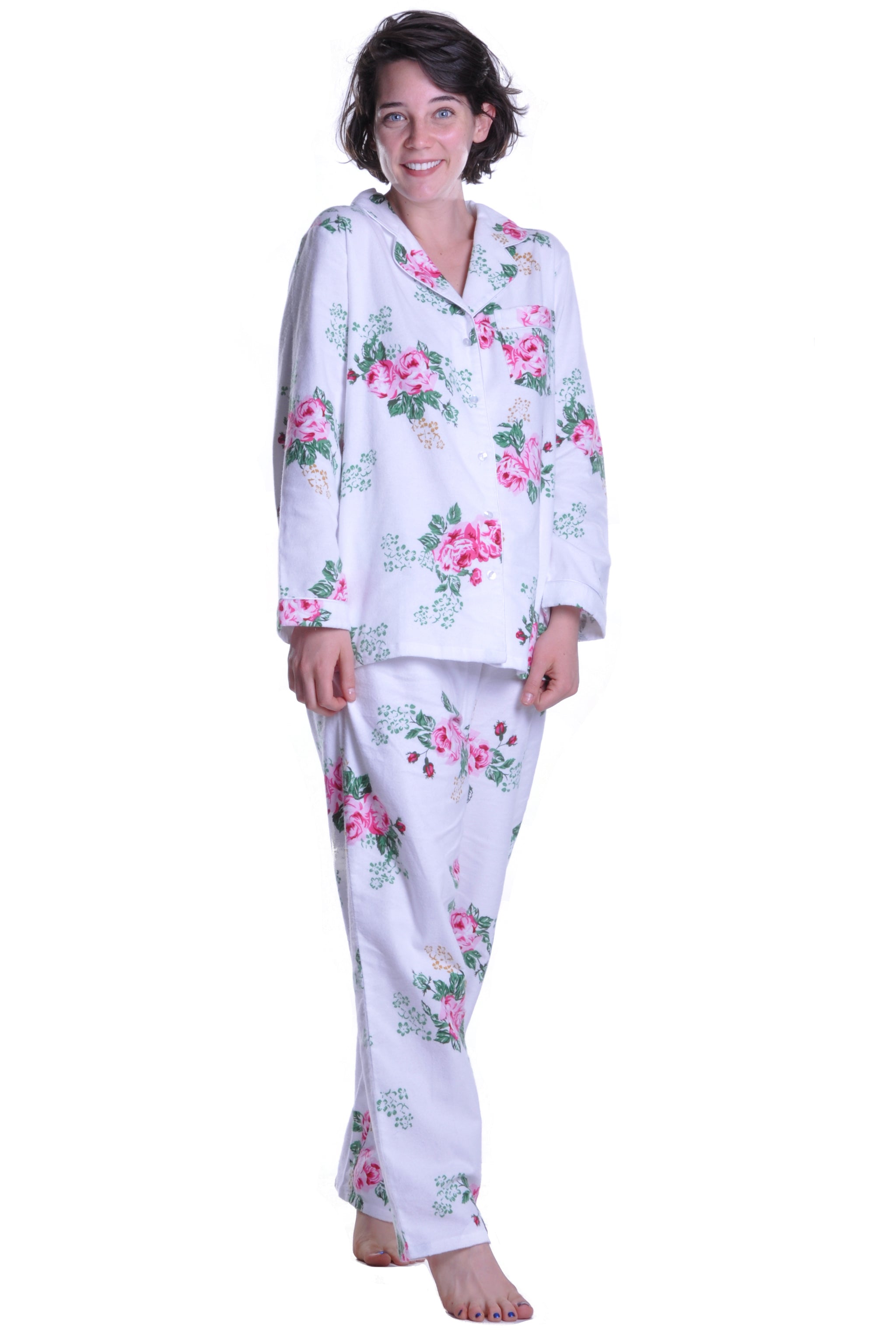 Cozy Flannel Print Pajama Set for Women - Soft Winter Sleepwear with Pockets - Perfect for Lounging, Sleeping & Cold Weather Comfort