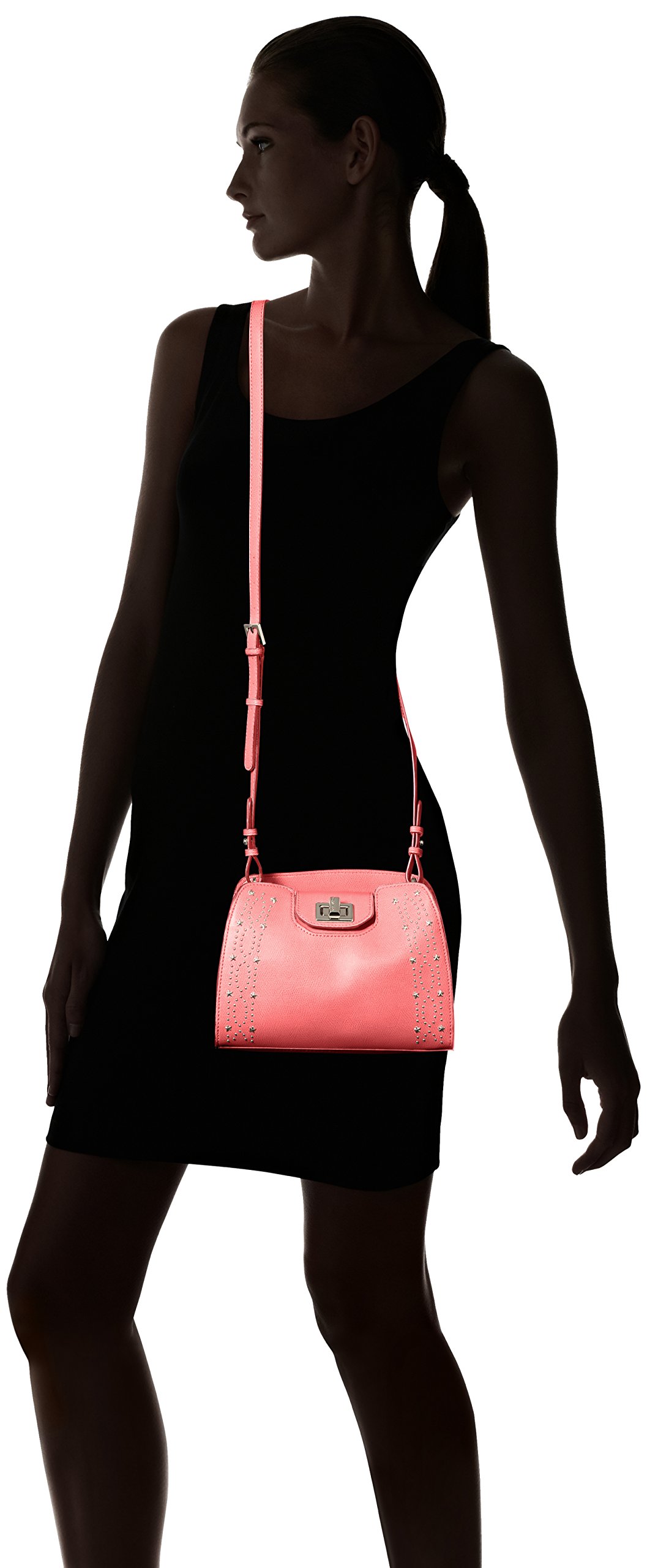 Calvin Klein Clementine Mercury Leather Crossbody Bag with Celestial Stud Embellishments - Stylish Shoulder Purse for Women, Perfect for Date Night, Work & Travel