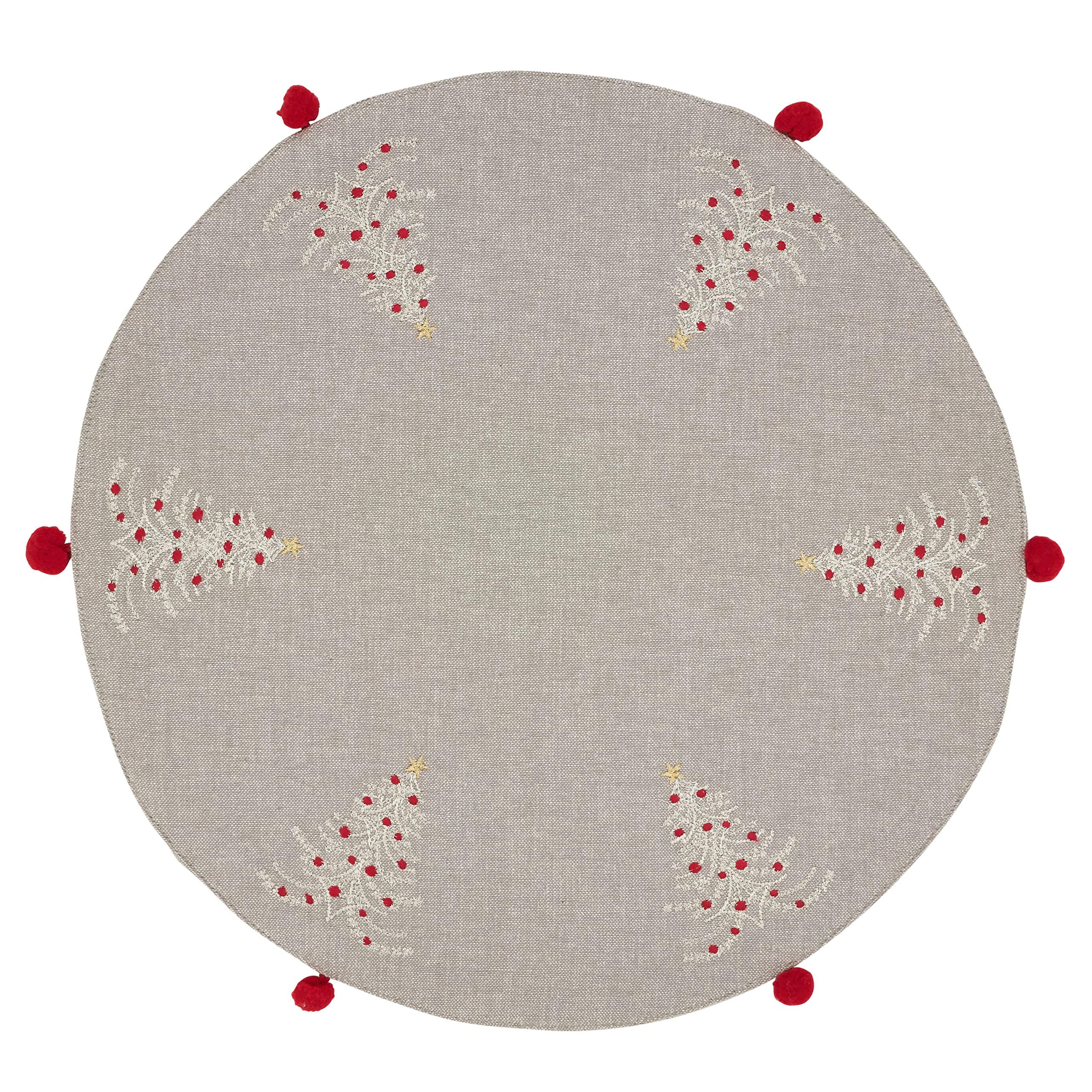 Embroidered Christmas Tree Placemats Set of 4 - Holiday Dining Decor for Festive Tablescapes & Christmas Dinner Parties