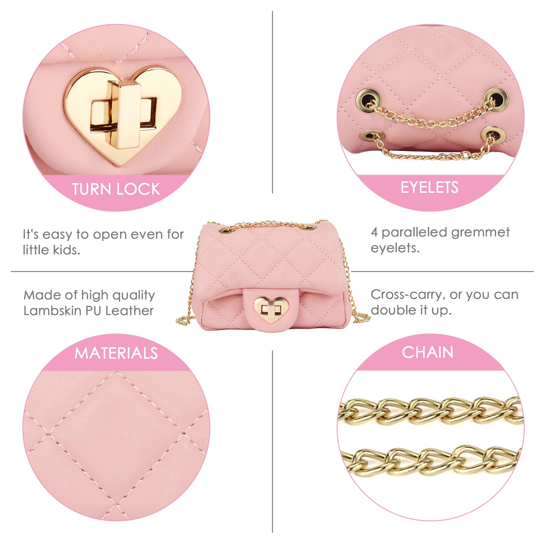 Mibasies Girls Purse for Kids - Cute Toddler Crossbody Bag with Adjustable Strap, Perfect Birthday Gift for Little Girls | Ideal for School, Travel, and Playdates
