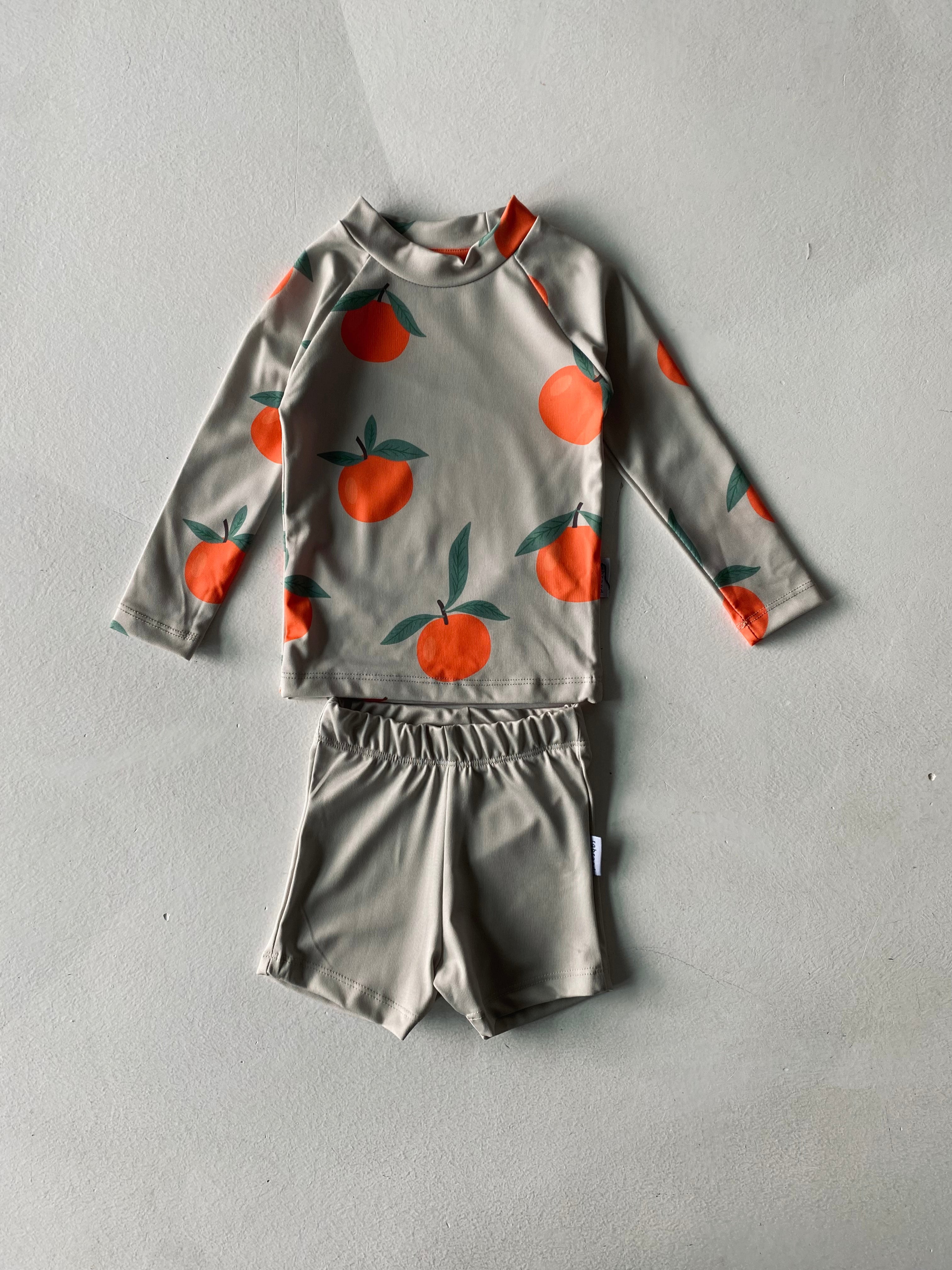 Baby Long Sleeve T-Shirt and Shorts Swimwear Set - Soft Cotton Blend for Comfortable Playtime at Beach, Pool, or Outdoor Activities
