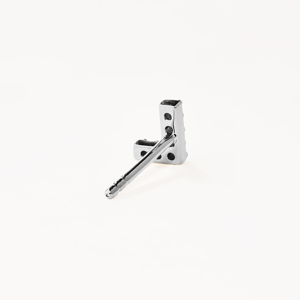Diamond Letter L Single Stud Earring in Sterling Silver - Perfect for Gifts, Birthdays & Everyday Elegance