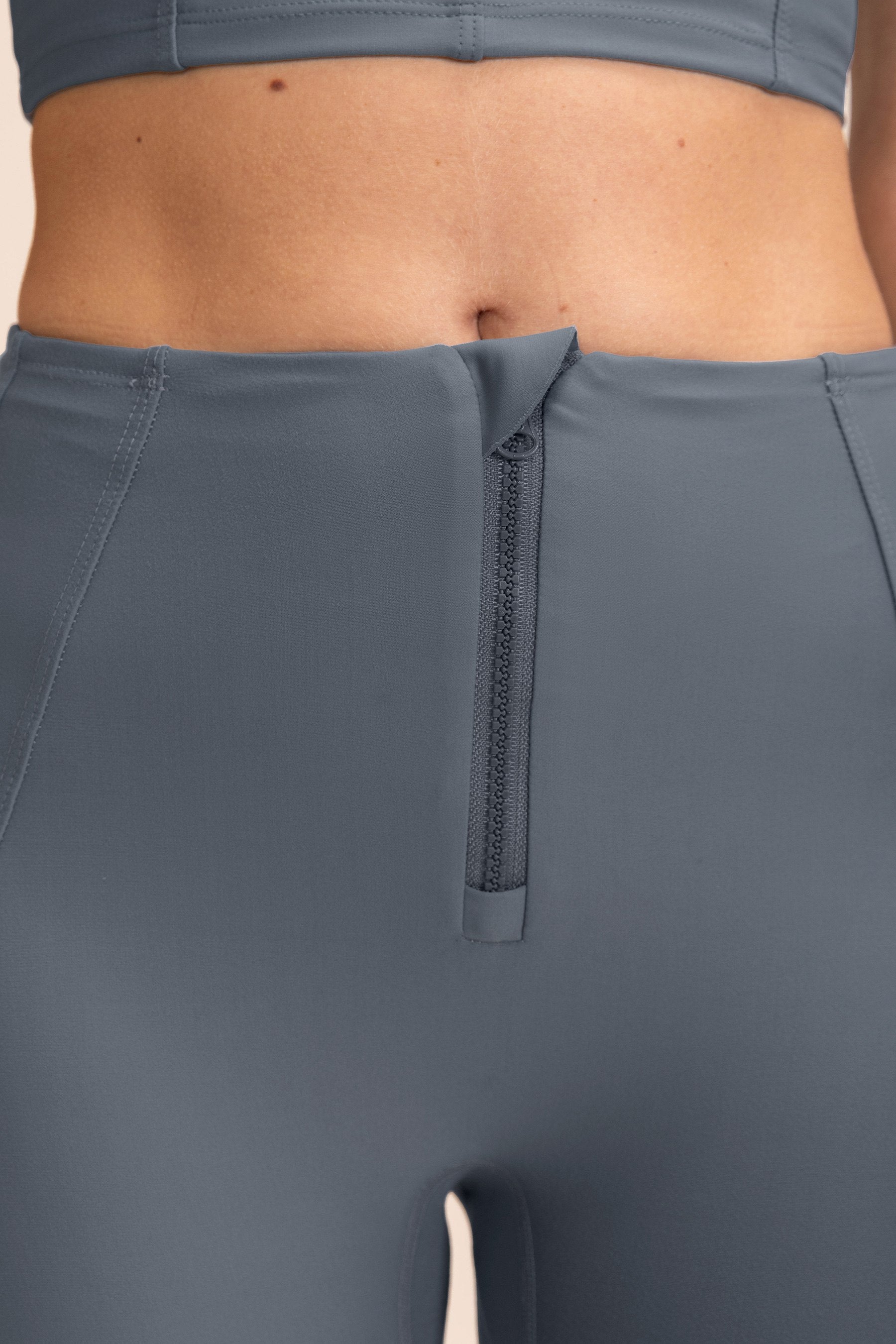 High Waist Neoprene Zip Up Leggings for Women - Workout, Yoga & Running - Sweatproof & Tummy Control Fitness Leggings for Gym, Lounge & Outdoor Activities