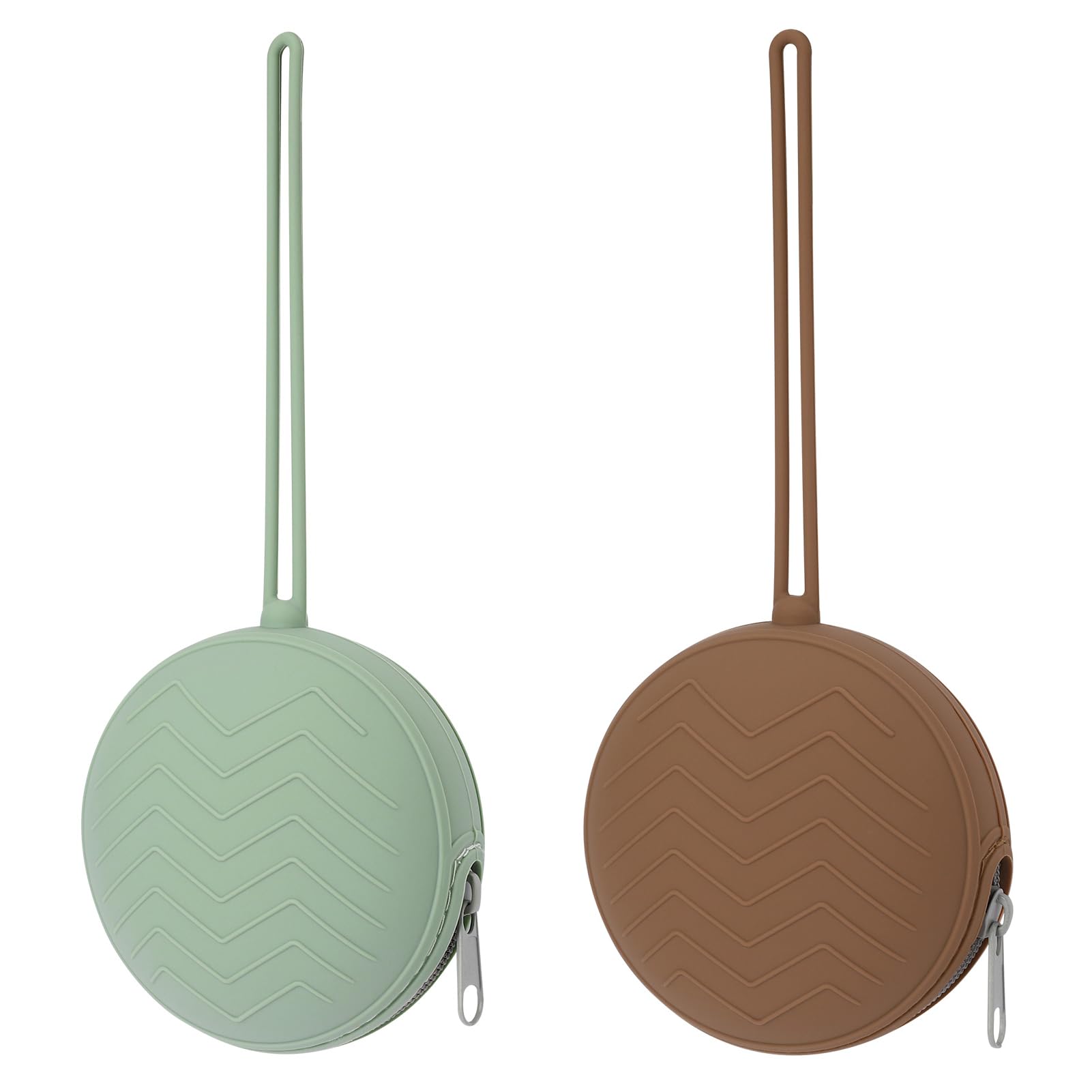 2 Pack BPA-Free Silicone Pacifier Holder Case for Newborns - Portable Baby Pacifier Storage Pouch for Boys & Girls (Sage/Clay) - Ideal for Travel, Daycare & On-the-Go Parenting