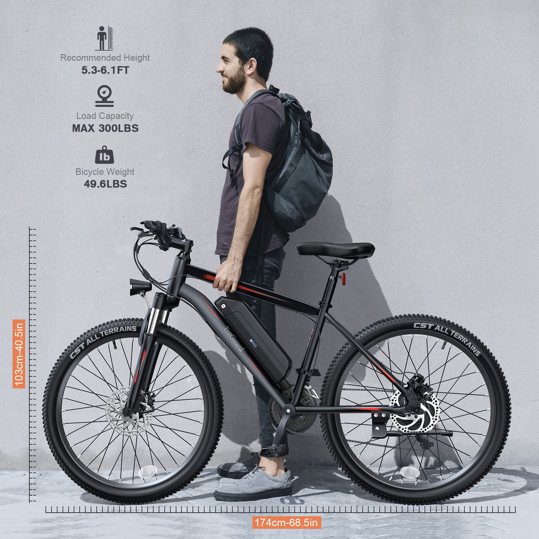 Wooken 750W Electric Bike for Adults - 27.5