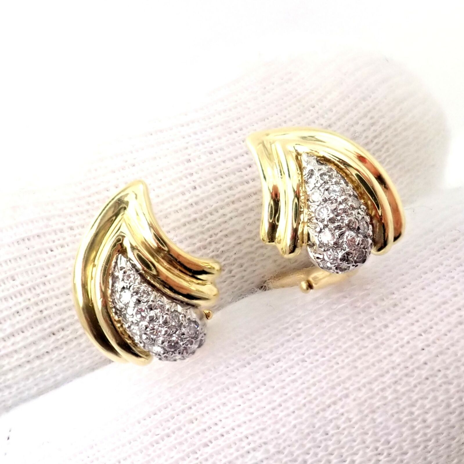 Authentic Tiffany & Co 18k Yellow Gold Diamond Teardrop Earrings | Luxury Jewelry for Women | Perfect for Weddings, Anniversaries & Special Occasions
