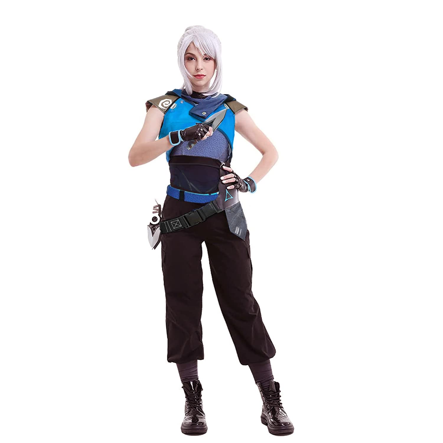 Valorant Jett Cosplay Costume for Women - Full Set Halloween Outfit | Perfect for Cosplay Events, Halloween Parties & Gaming Conventions