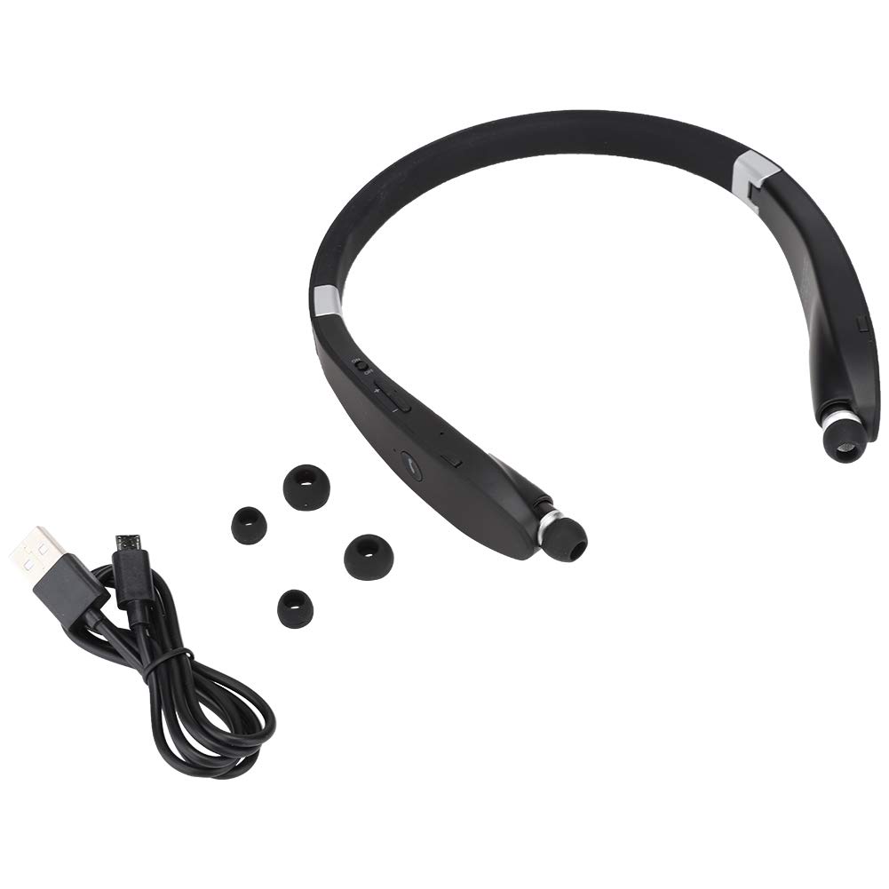 Sx991 Bluetooth Headphones - Foldable Neckband Wireless Earphones with Telescopic Design, ABS Material (Black) | Perfect for Gym, Running, Travel & Daily Commute