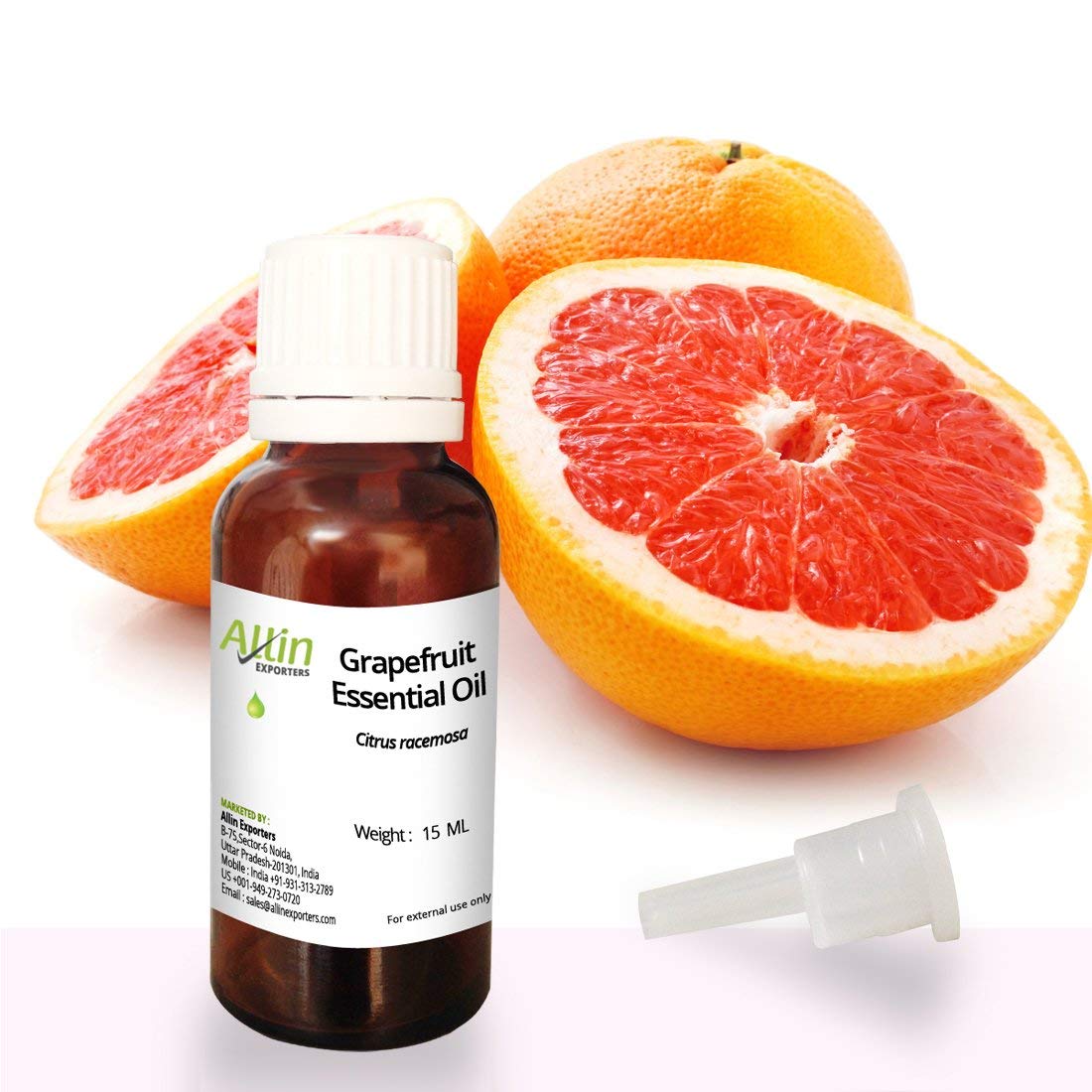 Pure Undiluted Grapefruit Essential Oil - 100% Natural Therapeutic Grade for Aromatherapy, Skincare & Massage - 15ml Bottle - Perfect for Diffusers, DIY Beauty Products & Stress Relief