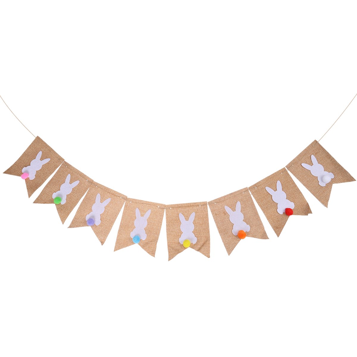 LUOZZY 2.5 Meters Easter Party Decorations - Rabbit Printed Burlap Bunting Garland for Easter Party, Home Decor, Photo Backdrop | Perfect for Easter Celebrations, Spring Parties & Instagram Photos