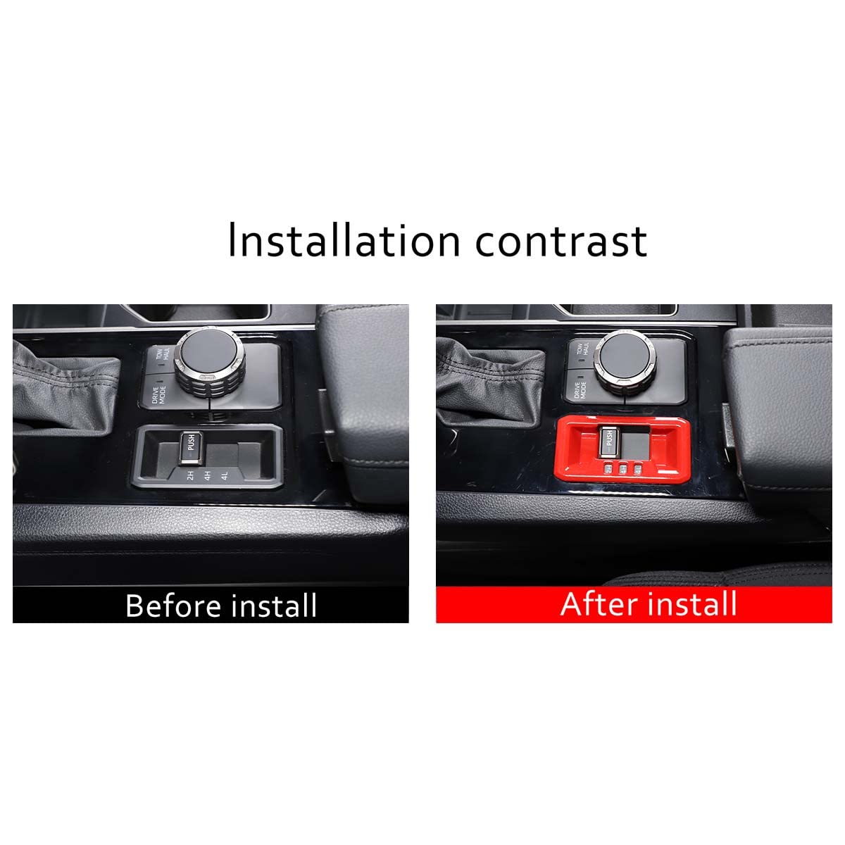 ABS 4WD Mode Differential Lock Cover for Toyota Tundra 2022-2023 - Red Center Console Accessory | Off-Roading, Camping & Adventure Vehicle Upgrade