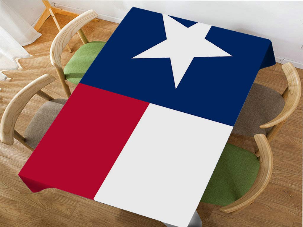 Texas Lone Star State Flag Tablecloth - 60x84 Inch Decorative Rectangle Table Cover for Dining, BBQ, Picnic & Coffee Tables - Perfect for Texas-Themed Parties, Outdoor Events & Home Decor