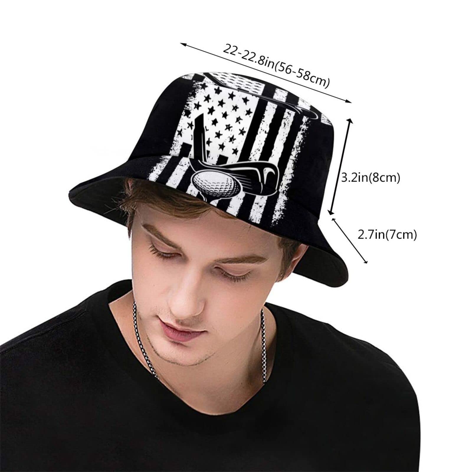 Stylish Golf Pattern Bucket Hat - UV Protection Sun Hat for Men & Women - Perfect for Golf, Beach, Summer Outdoor Activities & Travel