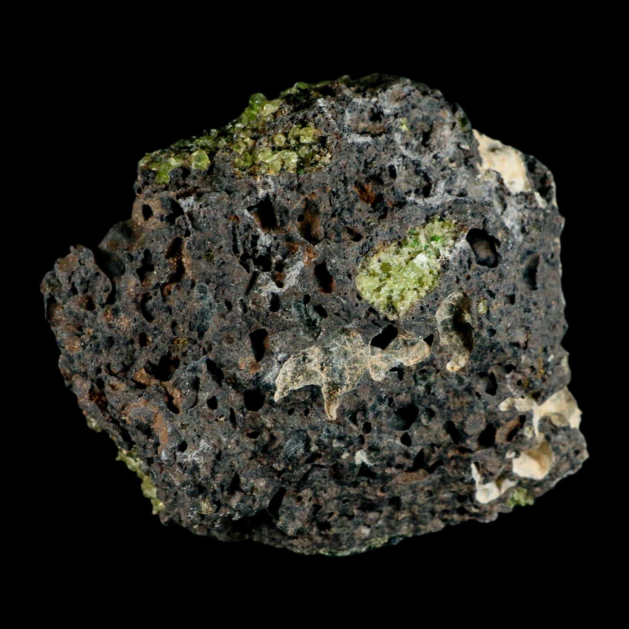 Natural Emerald Peridot & Chromium Crystals on Volcanic Rock Specimen - Rare Mineral Collection from Gila, AZ | Perfect for Geology Enthusiasts, Home Decor & Gift Ideas