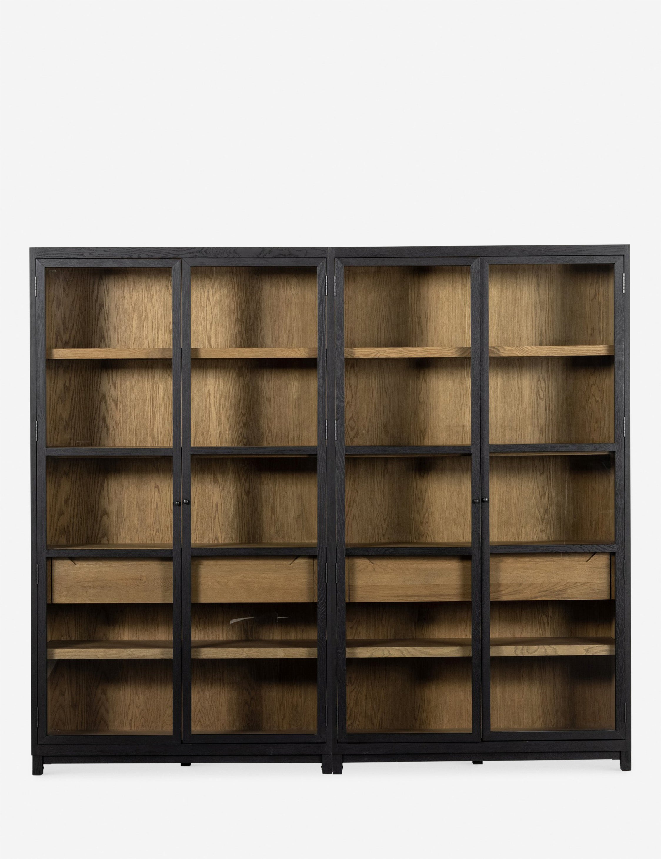 Stylish Carly Double Full Curio Cabinet - Glass Display Case for Collectibles & Home Decor - Perfect for Living Room, Dining Room or Office Display
