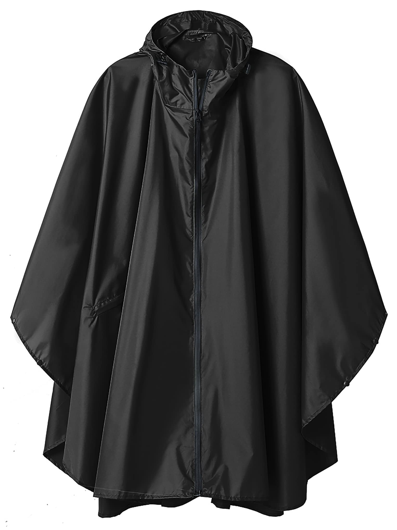 Waterproof Hooded Rain Poncho for Adults - Lightweight Unisex Raincoat with Pockets & Zipper - Outdoor Hiking, Camping, Travel, and Emergency Weather Protection