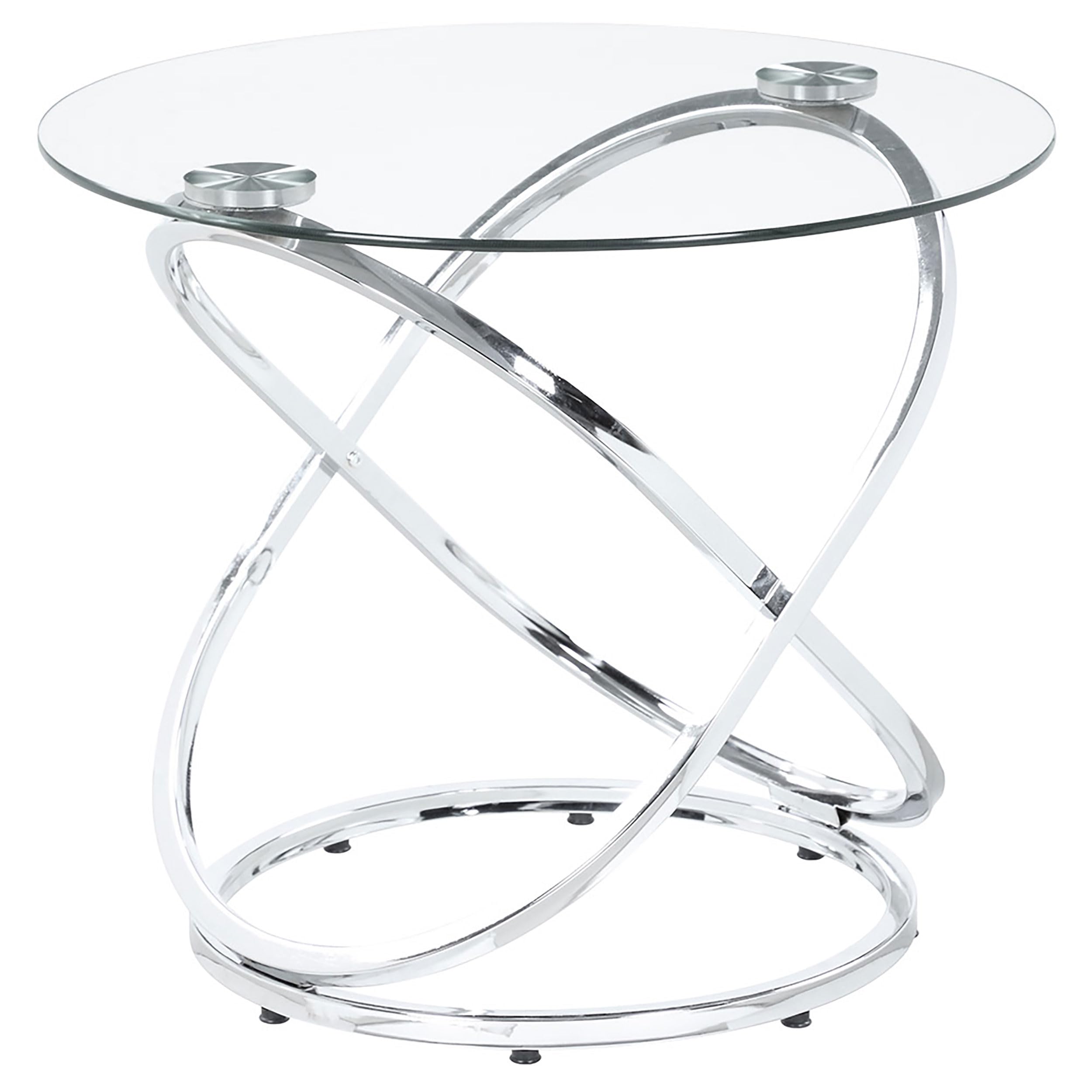 Coaster Furniture 3-Piece Chrome and Clear Glass End Table Set 722373 - Perfect for Living Room, Bedroom, or Office Decor