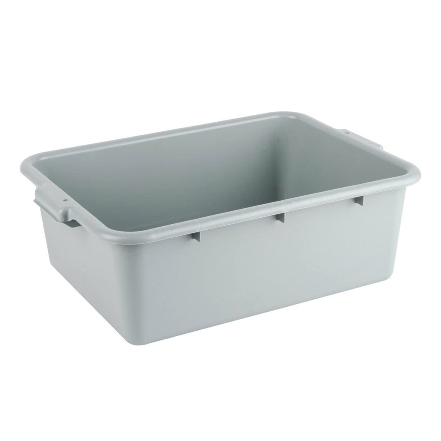 6-Pack Grey Plastic Bus Tubs with Lids - 20