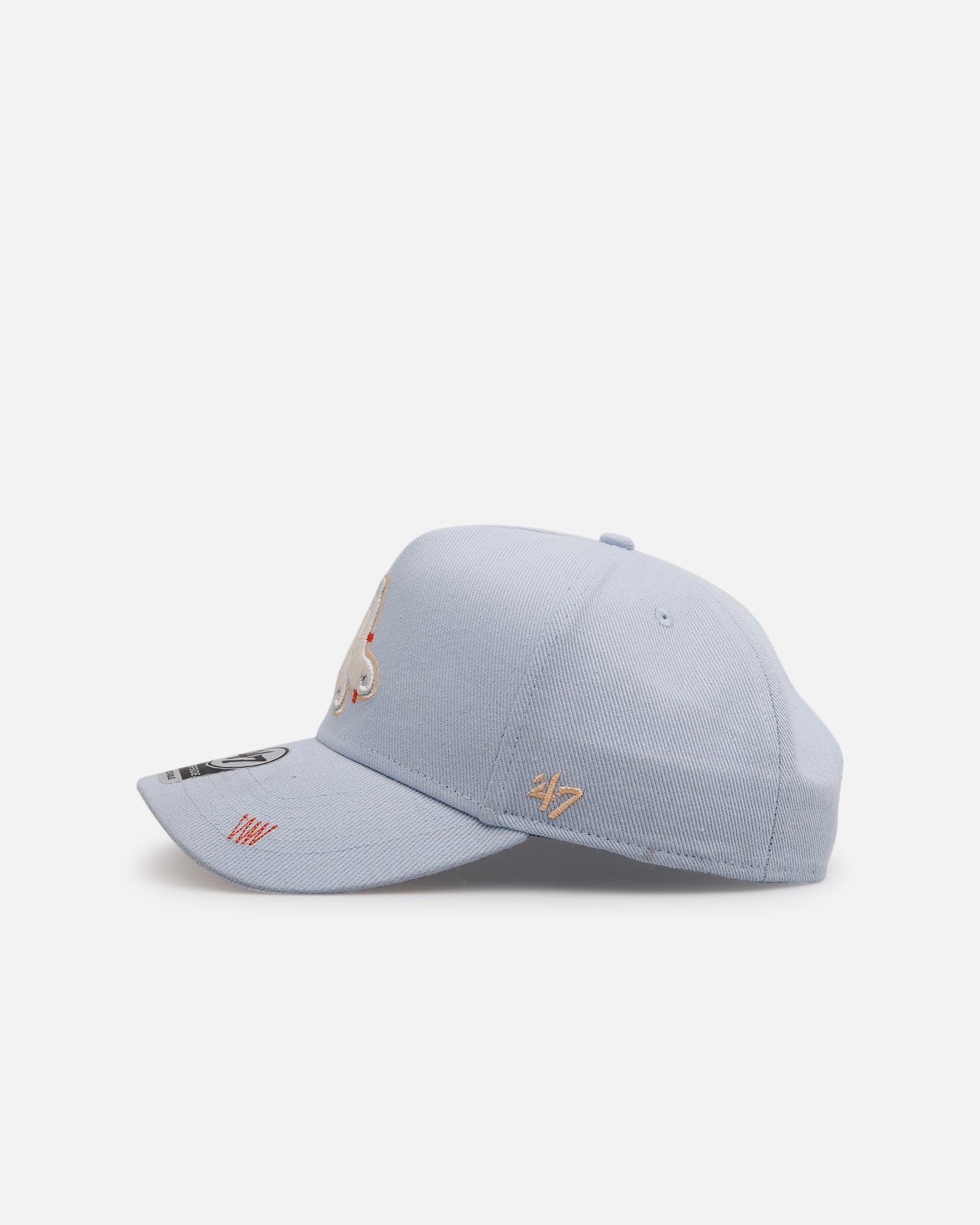 47 Brand Boston Red Sox 'Overstitch' 47 Offside Snapback Hat - Light Blue Adjustable Baseball Cap for Men & Women - Perfect for Games, Fan Gear & Streetwear Fashion