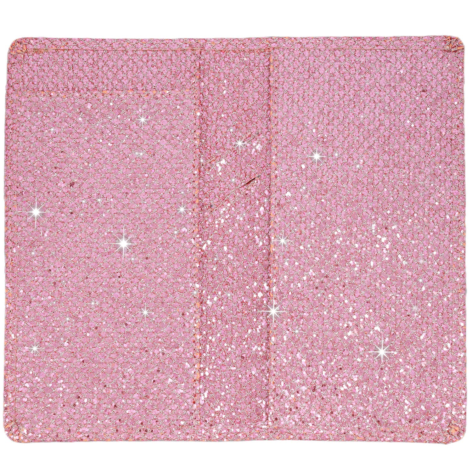 Sparkly Rhinestone Checkbook Cover for Women - Shiny Diamond Pattern RFID Blocking PU Leather Checkbook Holder with Pen Loop & Card Slots - Perfect for Organizing Personal Checks, Bills & Receipts (Pink)