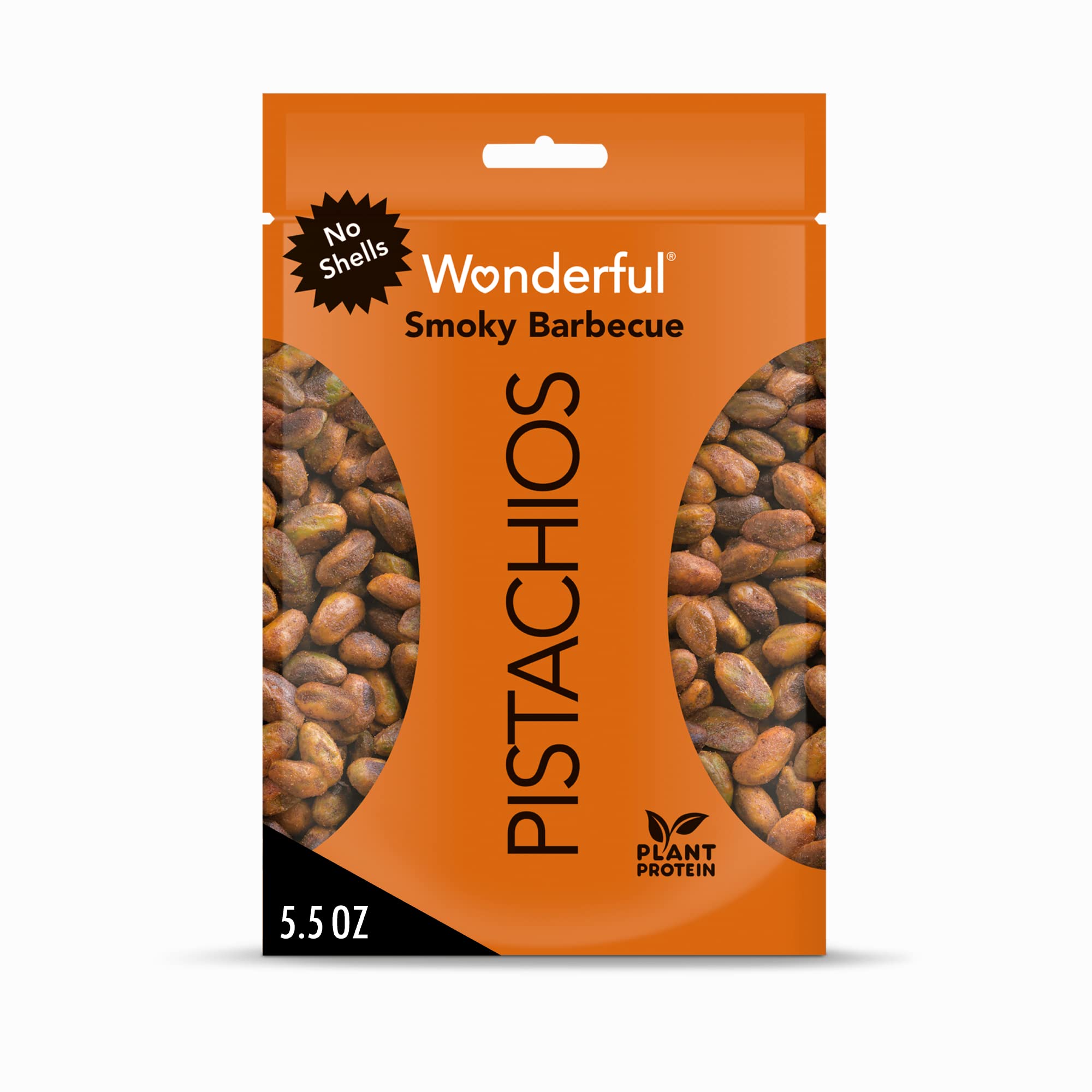 Wonderful Pistachios No Shells, Smoky Barbecue Flavored Nuts - 5.5oz Resealable Bag | High Protein Snack, Gluten Free, Healthy Snacks for Work, Travel & Outdoor Activities