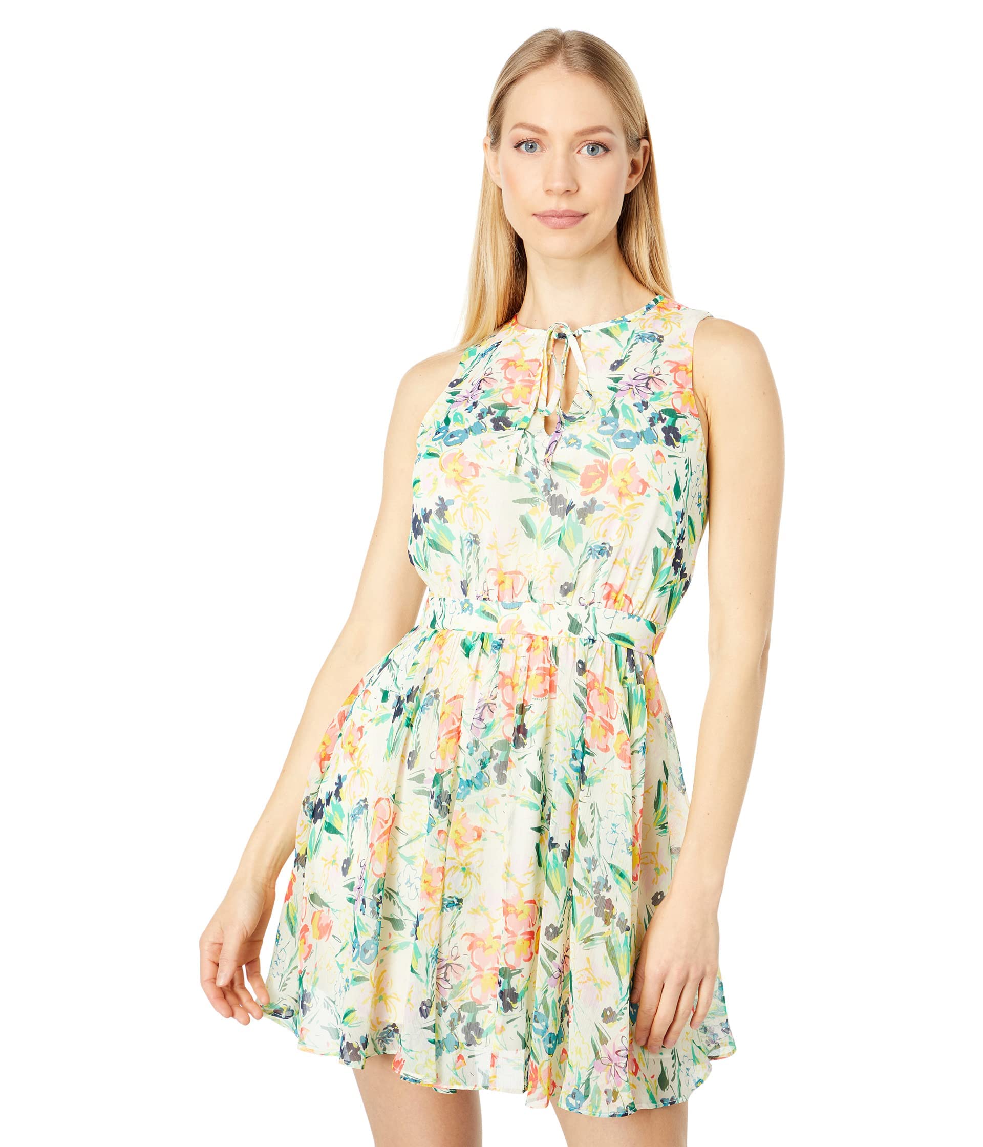 Ted Baker Women's Haariss Mini Sleeveless Dress with Tie Neck - Elegant Summer Cocktail Party & Wedding Guest Outfit