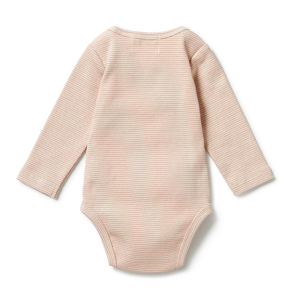 Organic Stripe Rib Envelope Bodysuit - Soft Cotton Baby Onesie for Newborns & Infants | Perfect for Playtime, Sleepwear & Photo Shoots