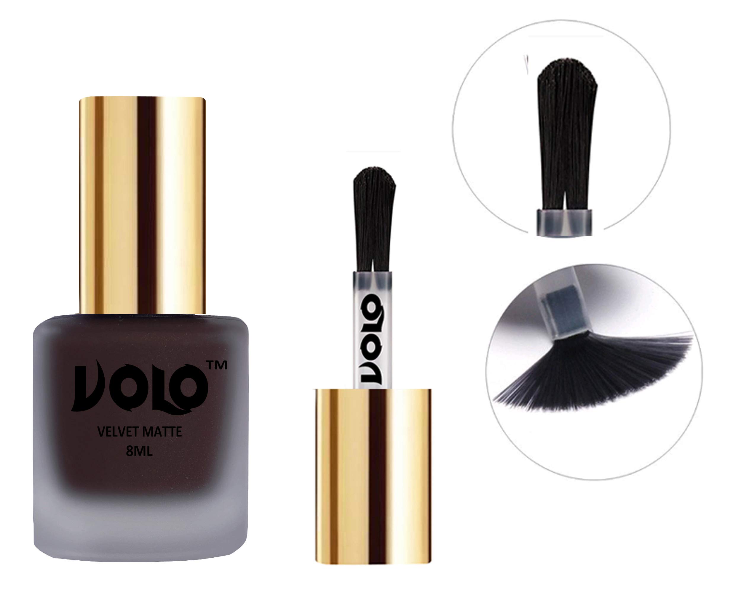 Volo Velvet Matte Nail Polish Set - 4 Pack (Chocolate Brown, Dark Green, Magenta, Blue) 32ml Each | Long Lasting Vegan Nail Polish for Women | Perfect for Parties, Weddings & Special Occasions