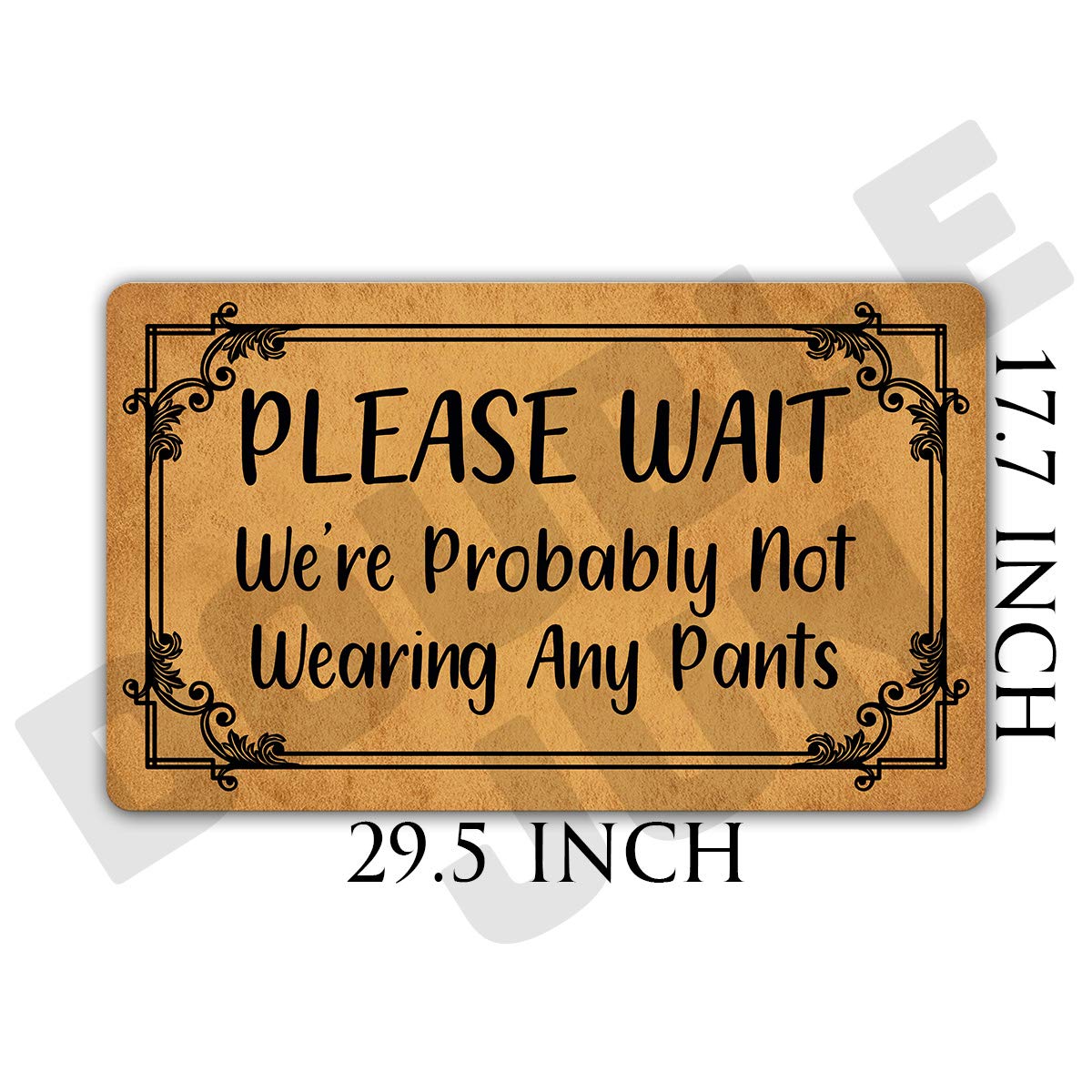 Funny Doormat 'Hold On We're Probably Not Wearing Any Pants' - Non-Slip Rubber Backing, Machine Washable Indoor/Outdoor Entrance Mat 29.5x17.7 Inches - Perfect for Front Door, Home Decor & Gifts