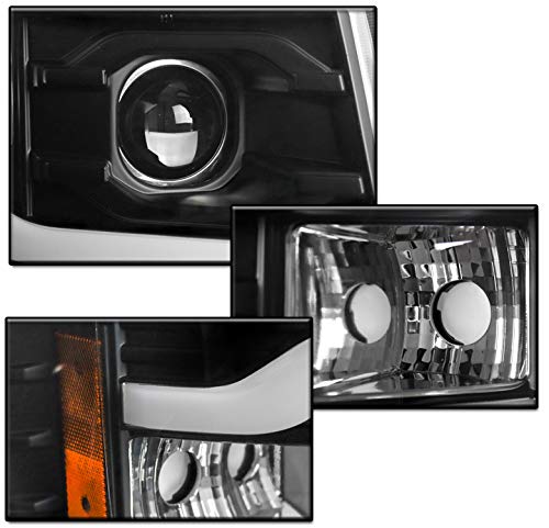 LED Headlights for Chevy Silverado 2007-2013 - Black Projector with DRL | Off-Road & Night Driving