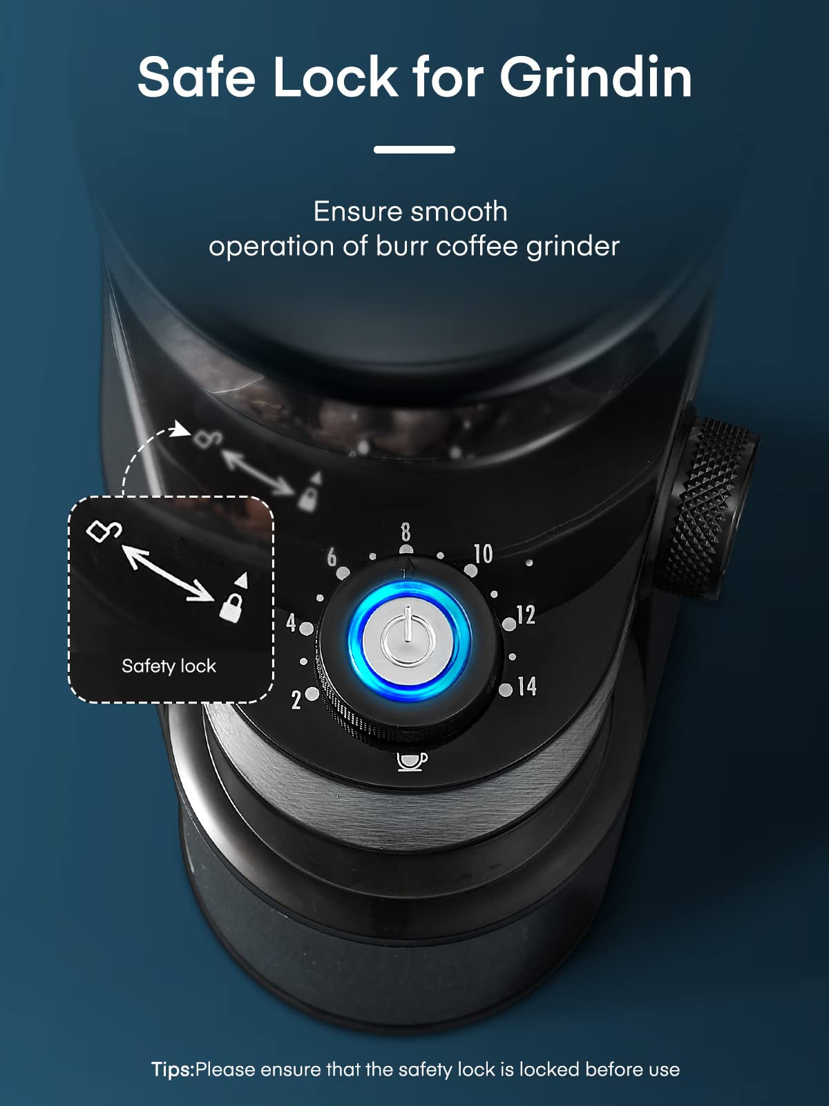 Premium Electric Burr Coffee Grinder - 18 Precise Grind Settings for Drip, French Press, Espresso & Turkish Coffee - 2-14 Cup Capacity - Ideal for Home, Office & Coffee Shops - Black