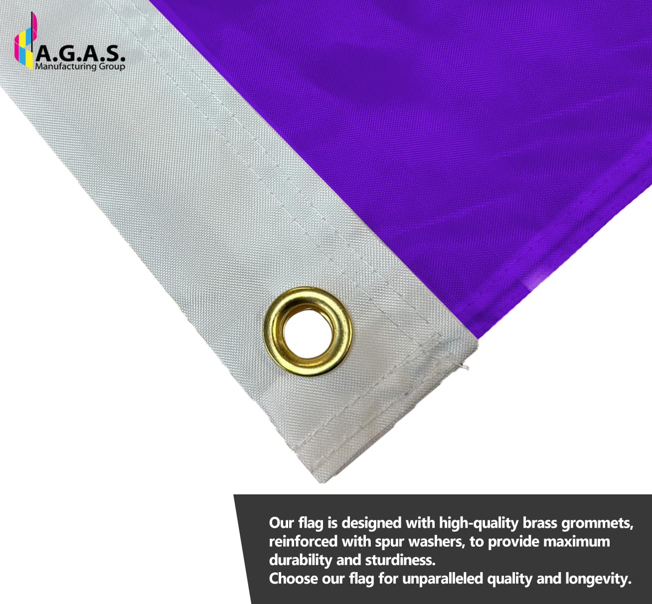 AGAS 6' x 10' Ft Intersex Pride Flag - Vibrant Nylon LGBTQ+ Flag with 6 Stripes, Fade-Resistant & Durable Canvas Header, 2 Metal Grommets - Perfect for Pride Parades, Home Decoration & LGBTQ Events